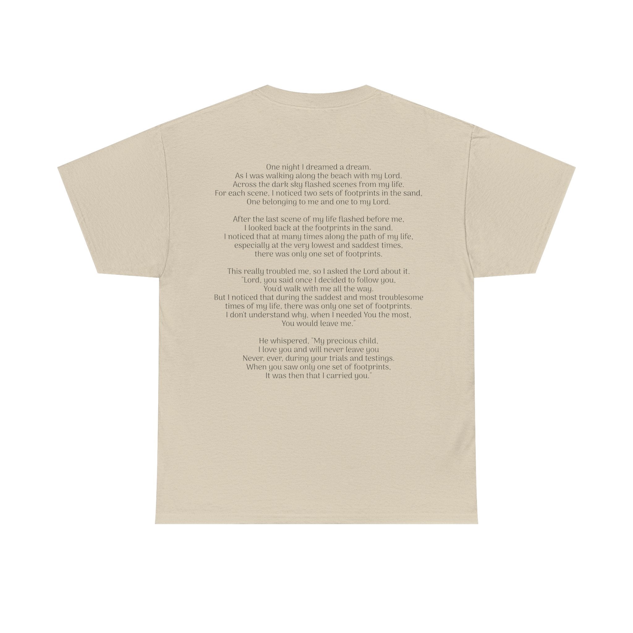 Footprints in the sand poem t-shirt