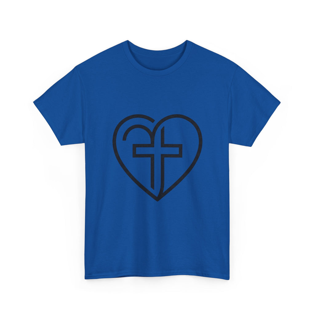 Christian Heart Tee — Cross Inside Heart Faith T‑Shirt