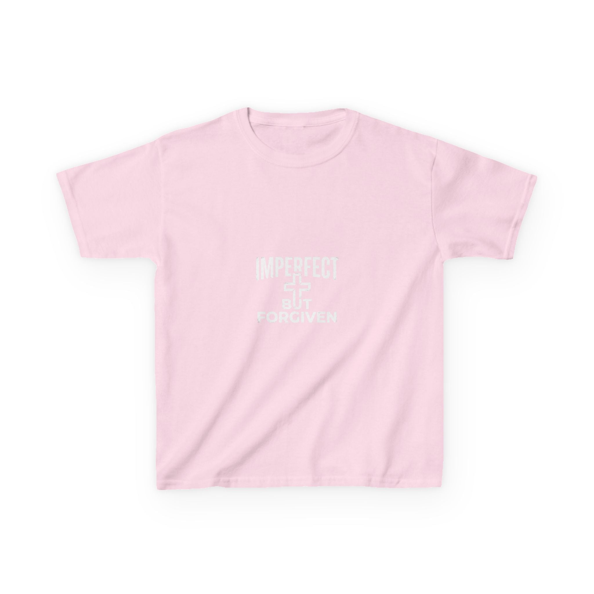 Imperfect But Forgiven Kids Tee | Christian Cross Typography