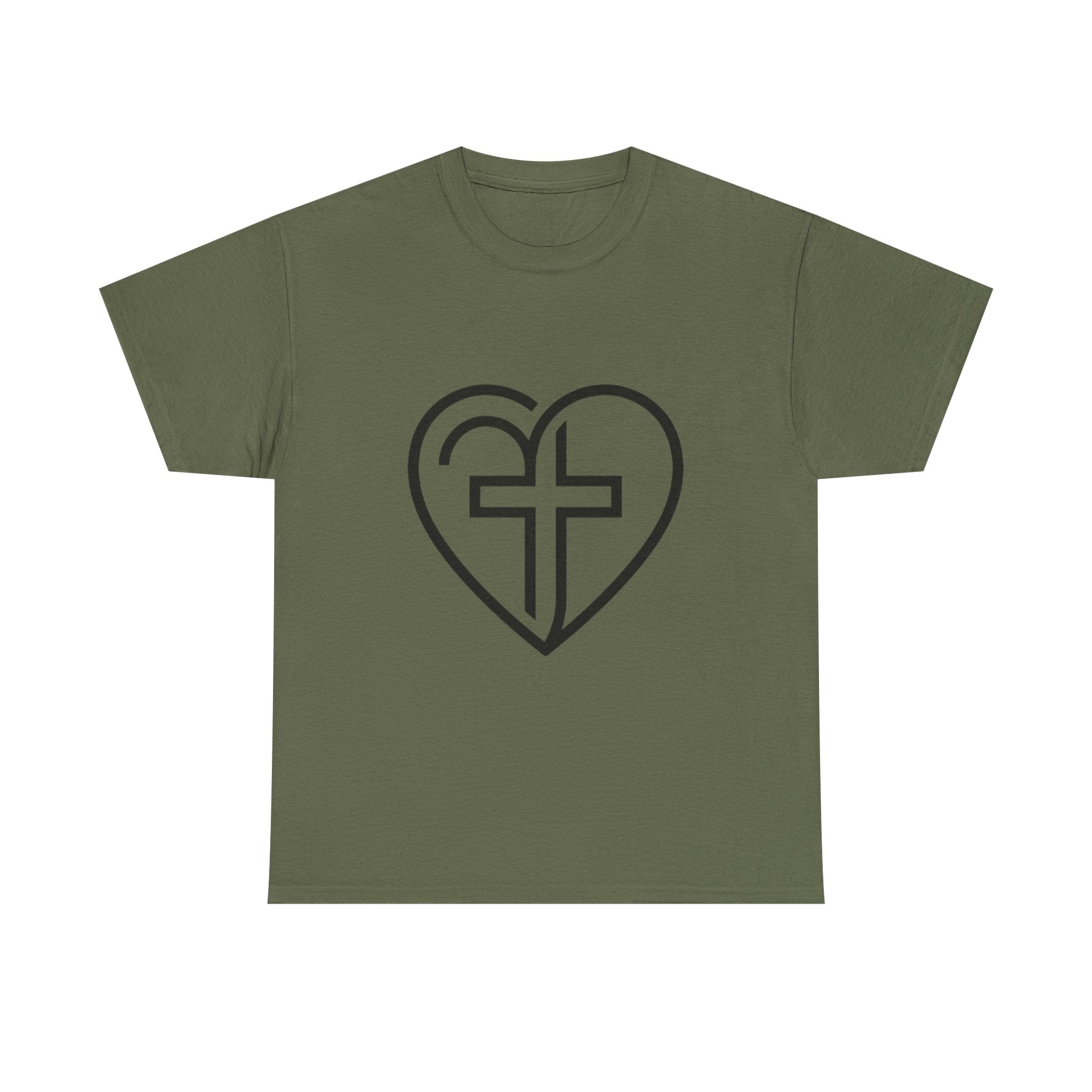 Christian Heart Tee — Cross Inside Heart Faith T‑Shirt