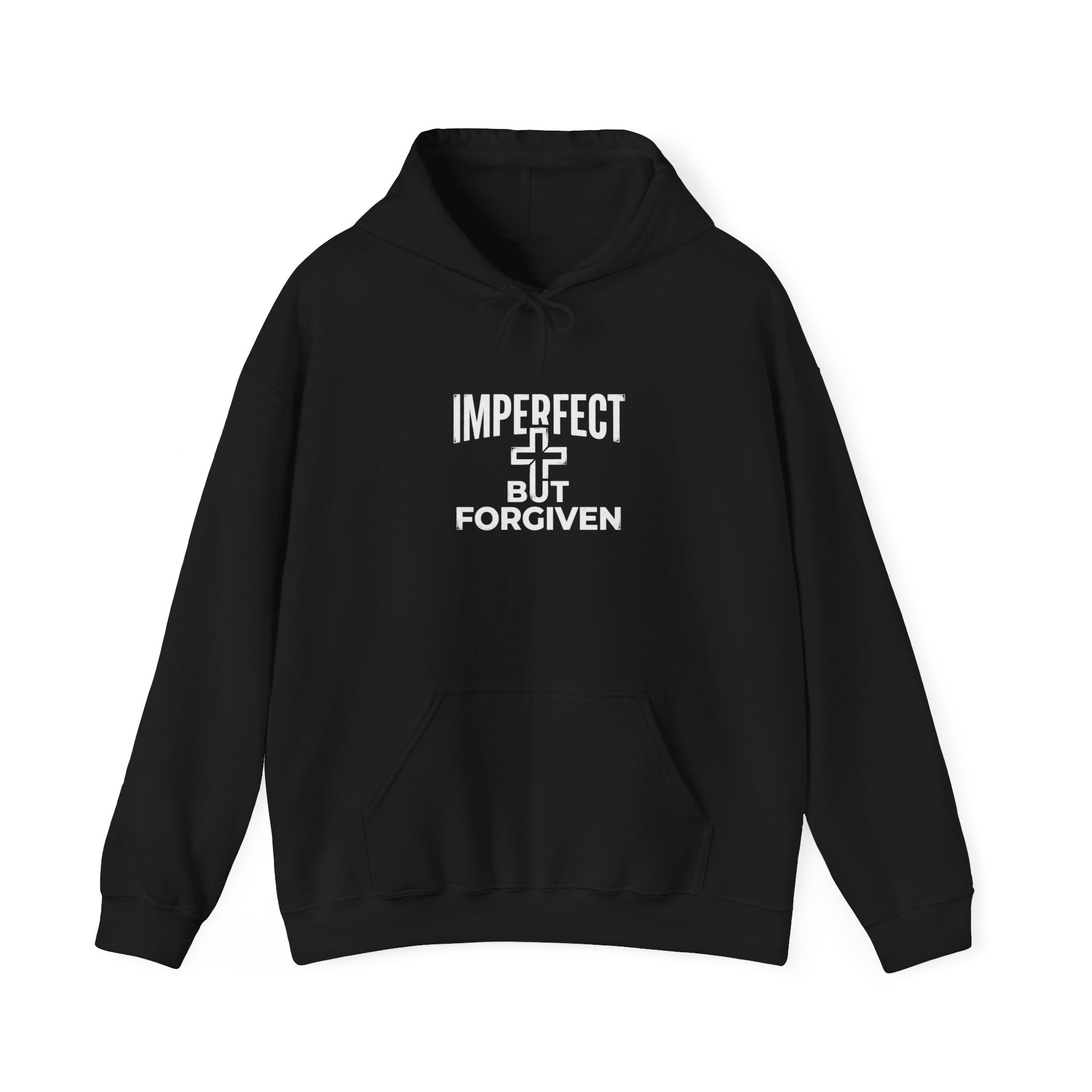 Imperfect But Forgiven Hoodie — Christian Faith Cross Pullover USA
