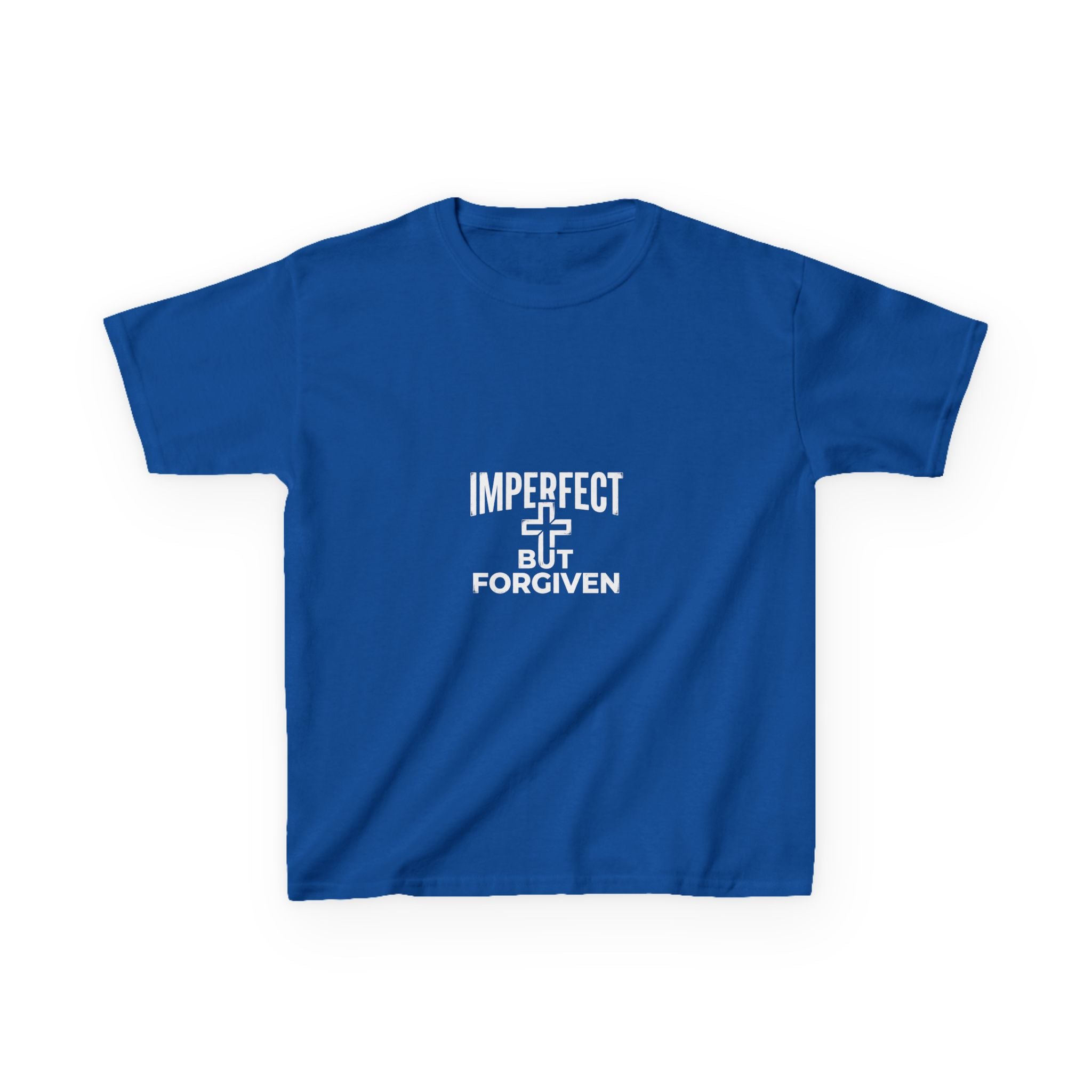 Imperfect But Forgiven Kids Tee | Christian Cross Typography