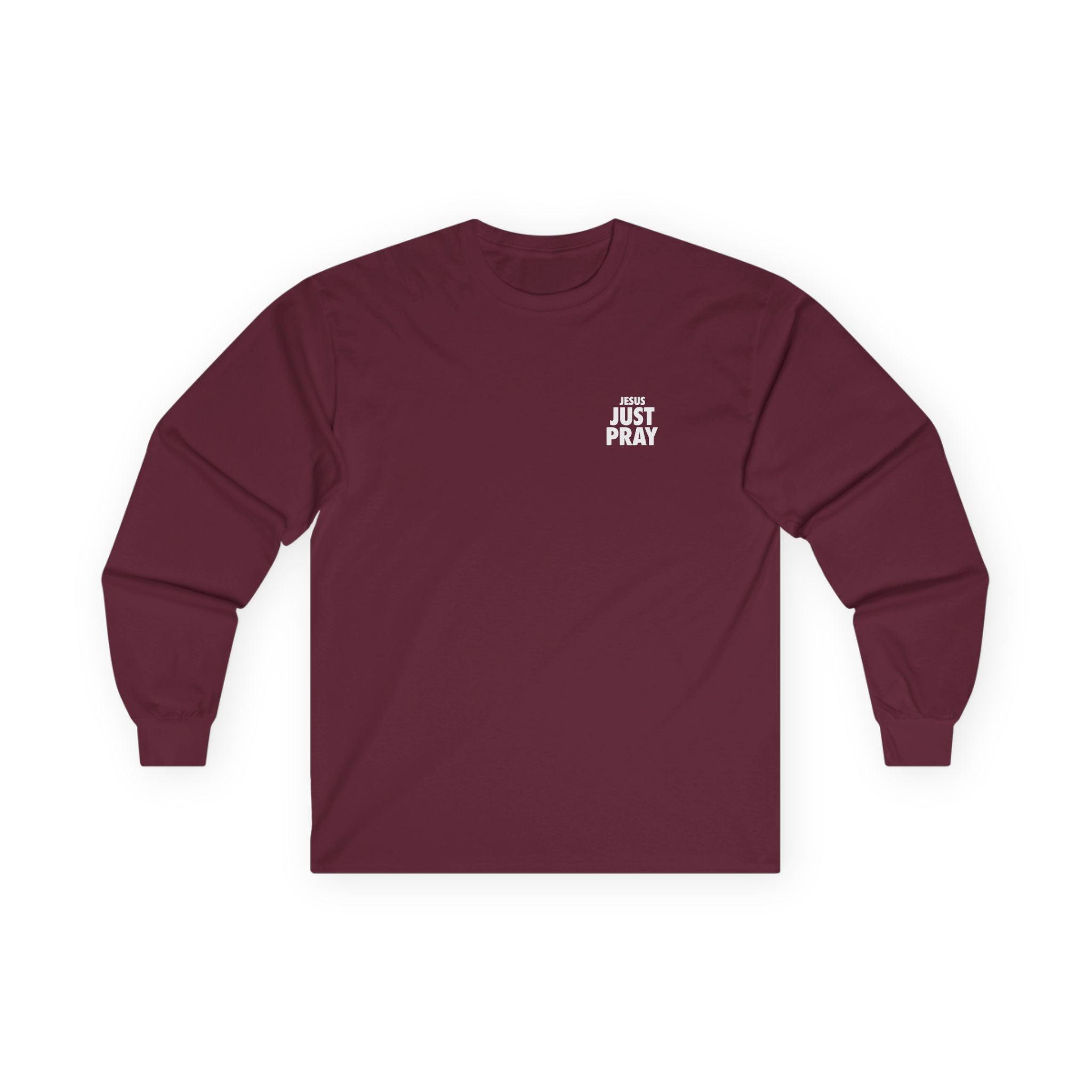 Just Pray Long Sleeve Tee — Minimal Faith Graphic Shirt
