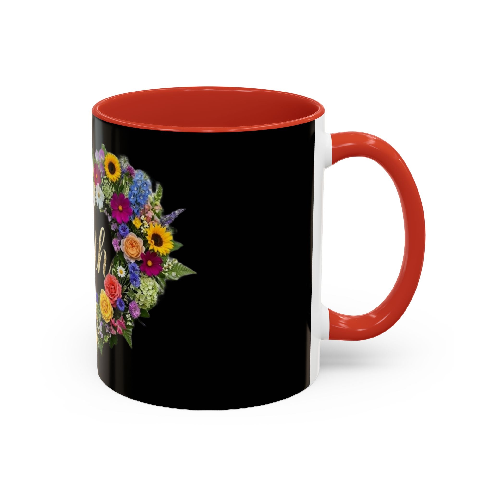 Floral Heart 'Faith' Mug | Accent Coffee Mug 11oz or 15oz