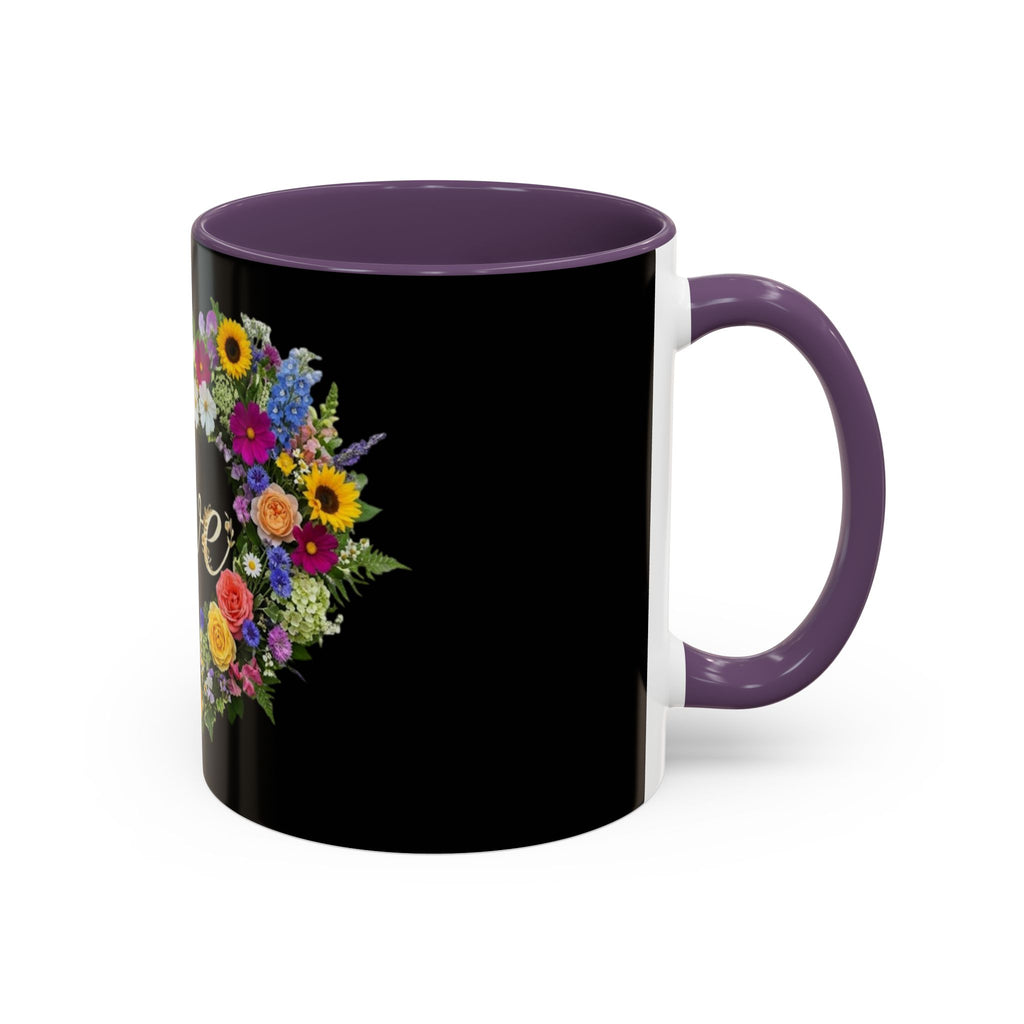Floral Heart Love Accent Mug | Coffee Cup