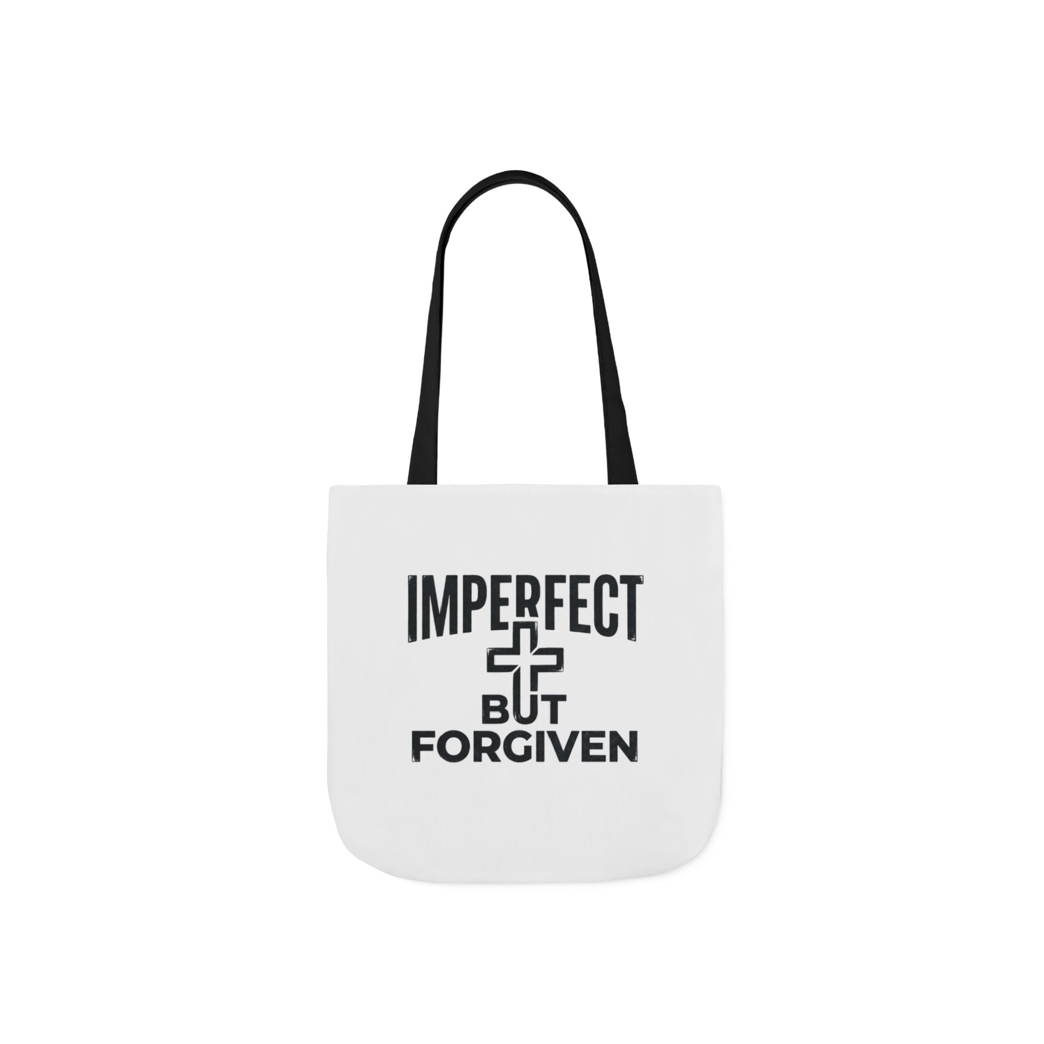 Imperfect But Forgiven Tote Bag | Canvas Christian Cross Scripture