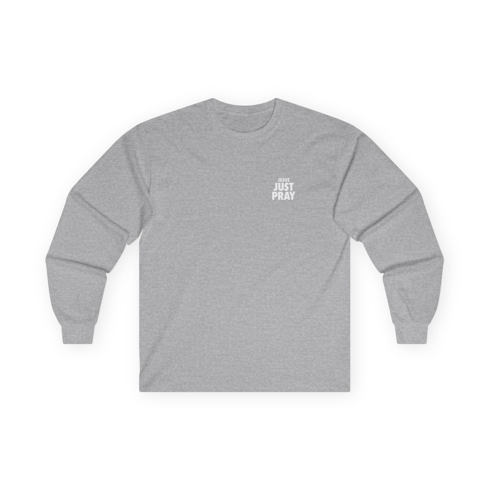 Just Pray Long Sleeve Tee — Minimal Faith Graphic Shirt