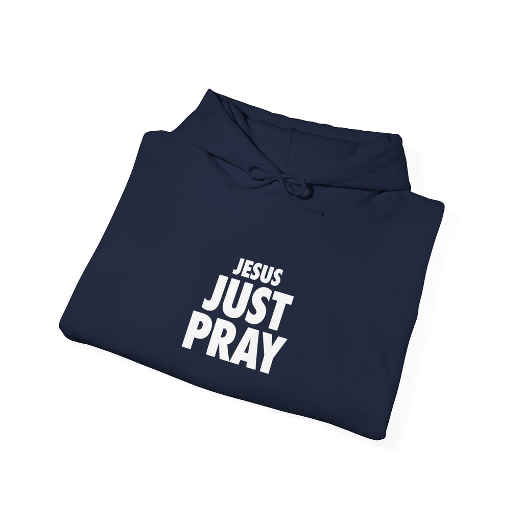 Just Pray Hoodie - Minimal Faith Graphic Hooded Sweatshirt