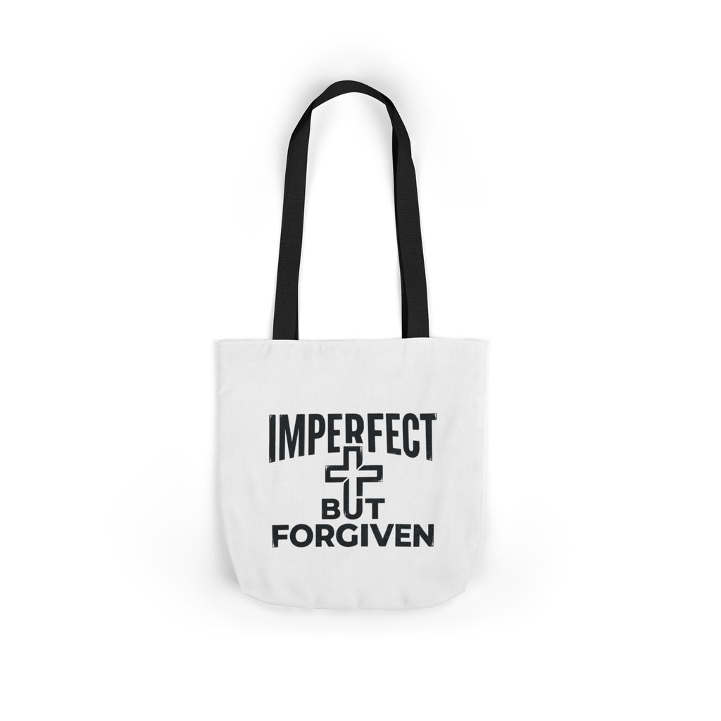 Imperfect But Forgiven Tote Bag | Canvas Christian Cross Scripture