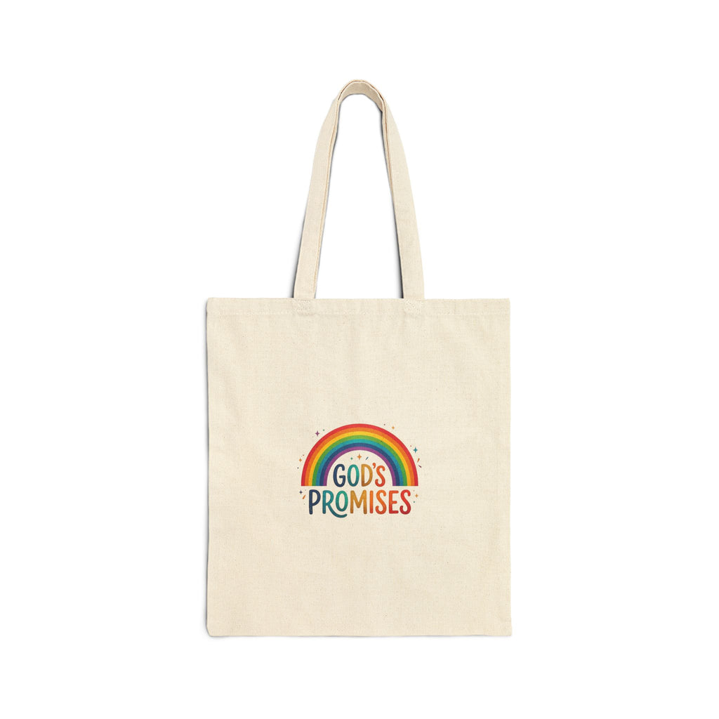 Tote — "God's Promises" Rainbow Canvas Tote Bag