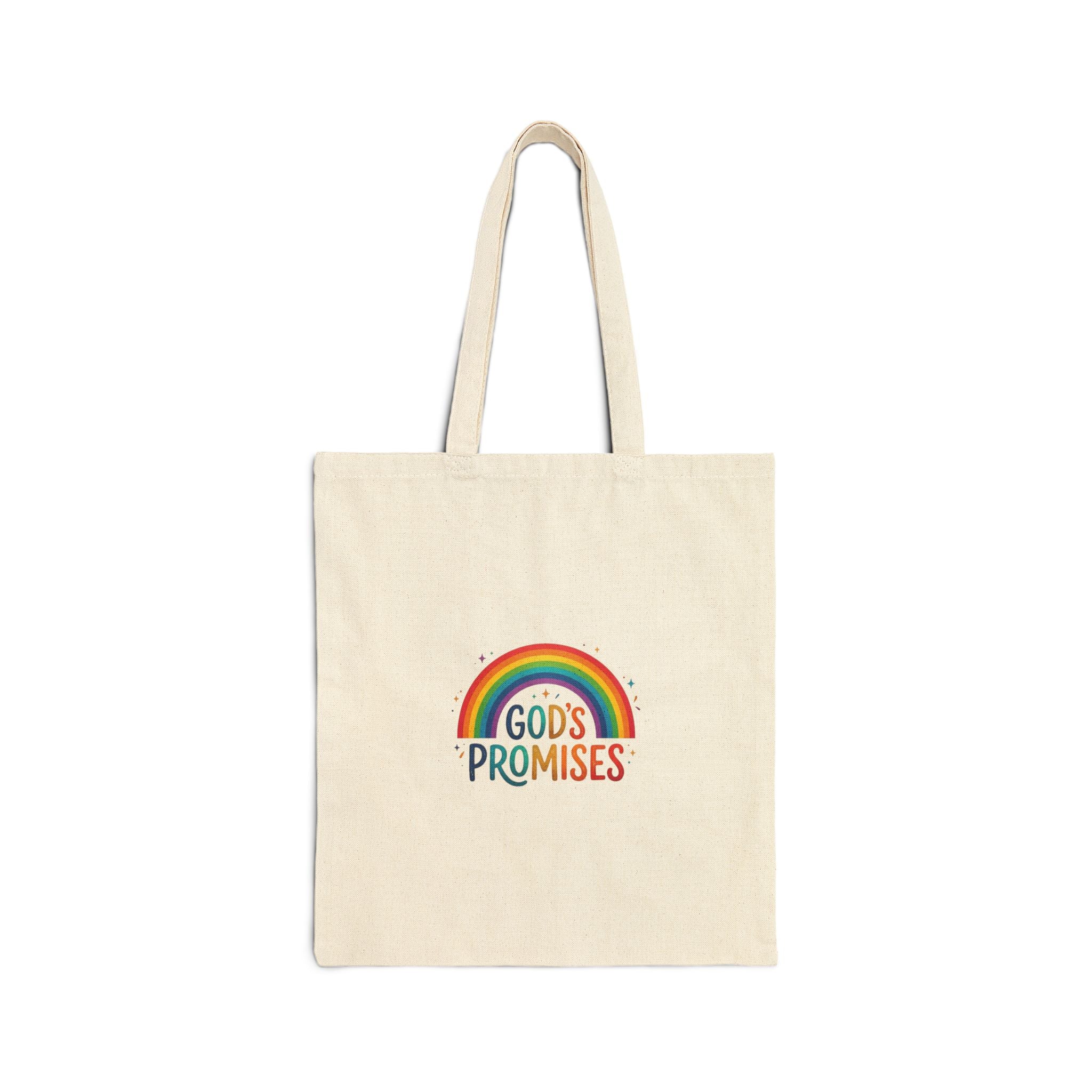 Tote — "God's Promises" Rainbow Canvas Tote Bag