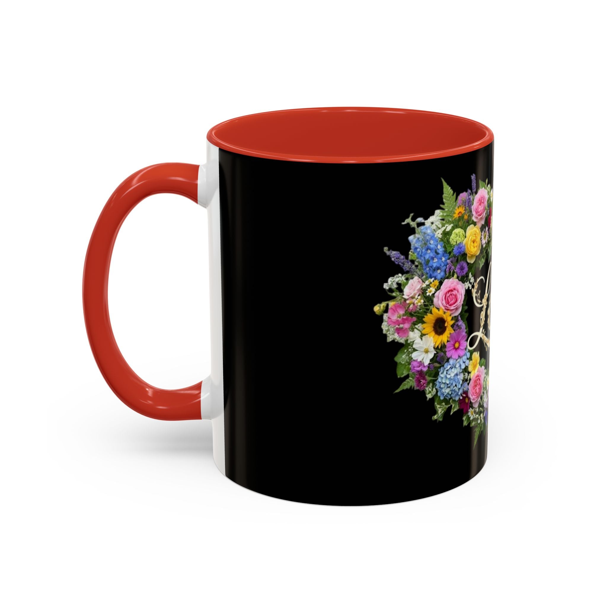 Floral Heart Love Accent Mug | Coffee Cup