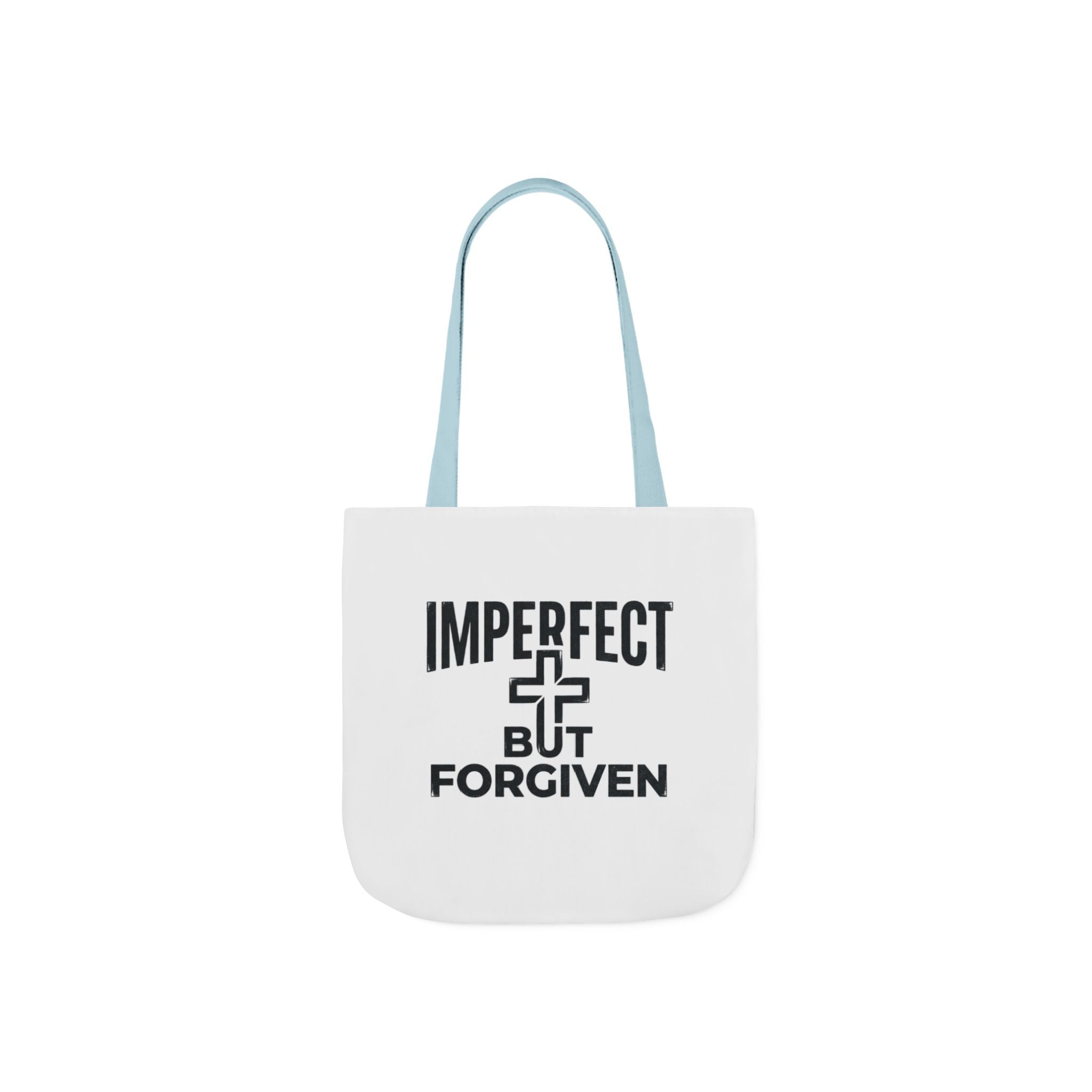 Imperfect But Forgiven Tote Bag | Canvas Christian Cross Scripture