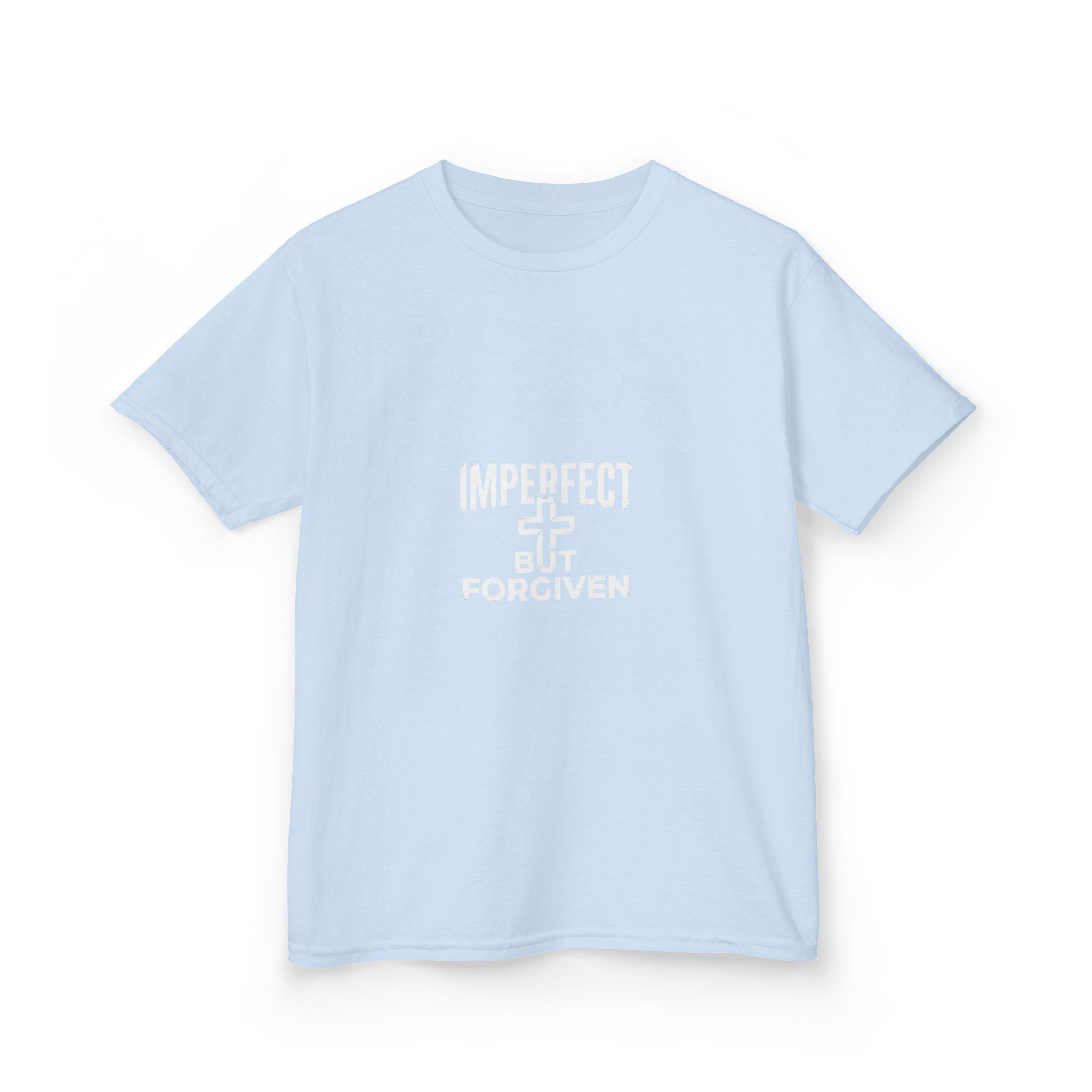 Imperfect But Forgiven Kids Tee | Christian Cross Typography