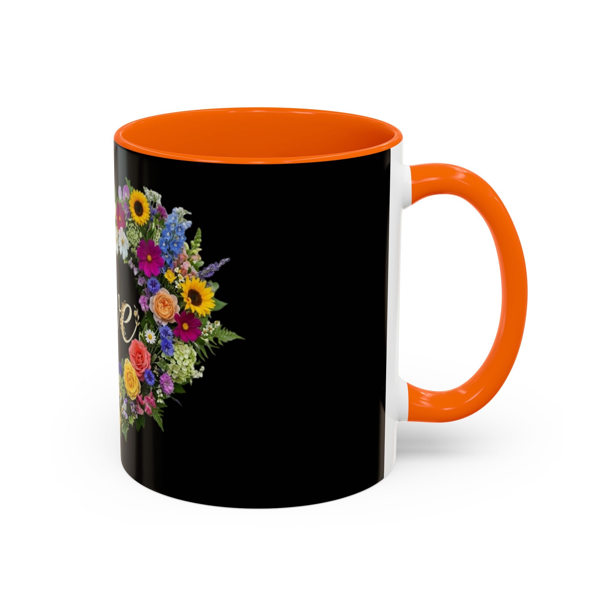 Floral Heart Love Accent Mug | Coffee Cup