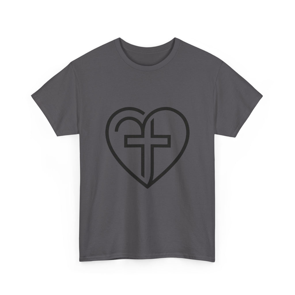 Christian Heart Tee — Cross Inside Heart Faith T‑Shirt