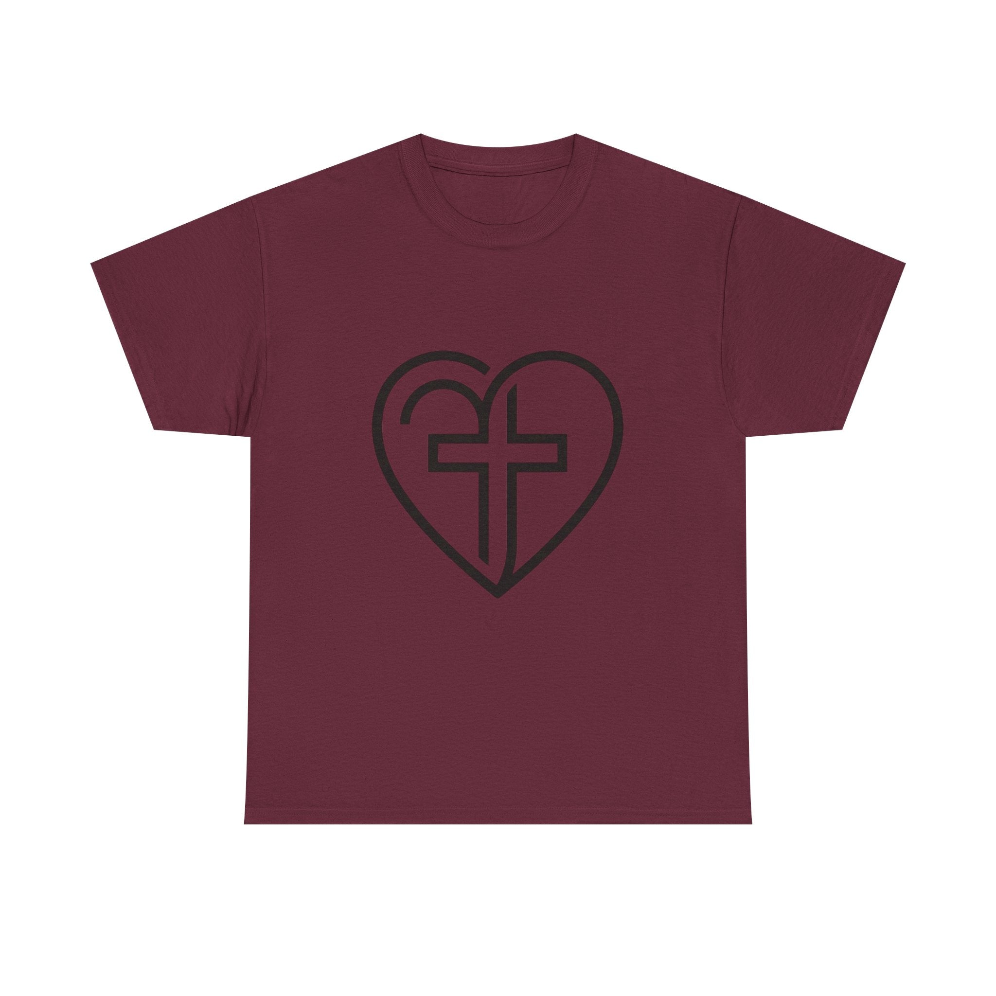Christian Heart Tee — Cross Inside Heart Faith T‑Shirt