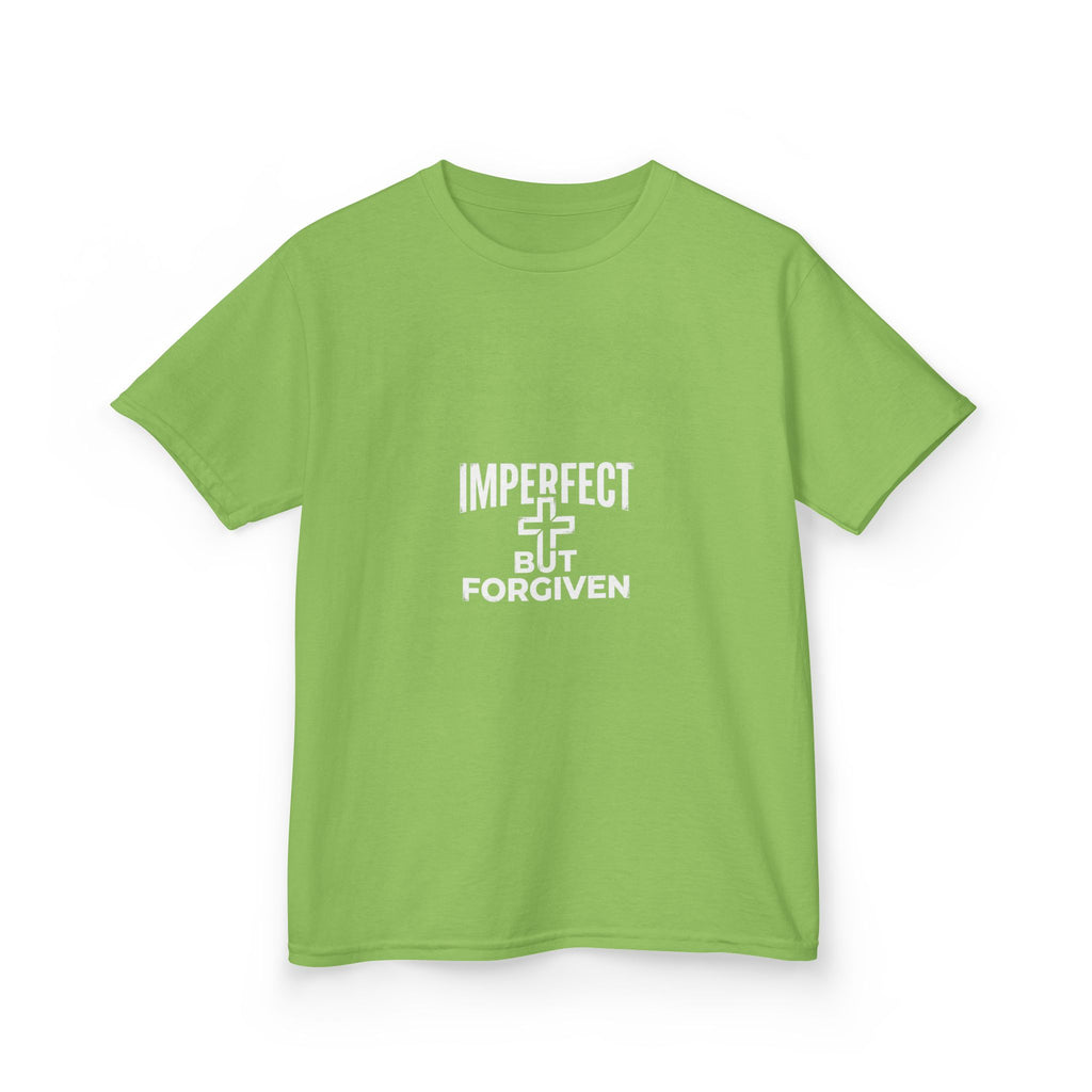 Imperfect But Forgiven Kids Tee | Christian Cross Typography