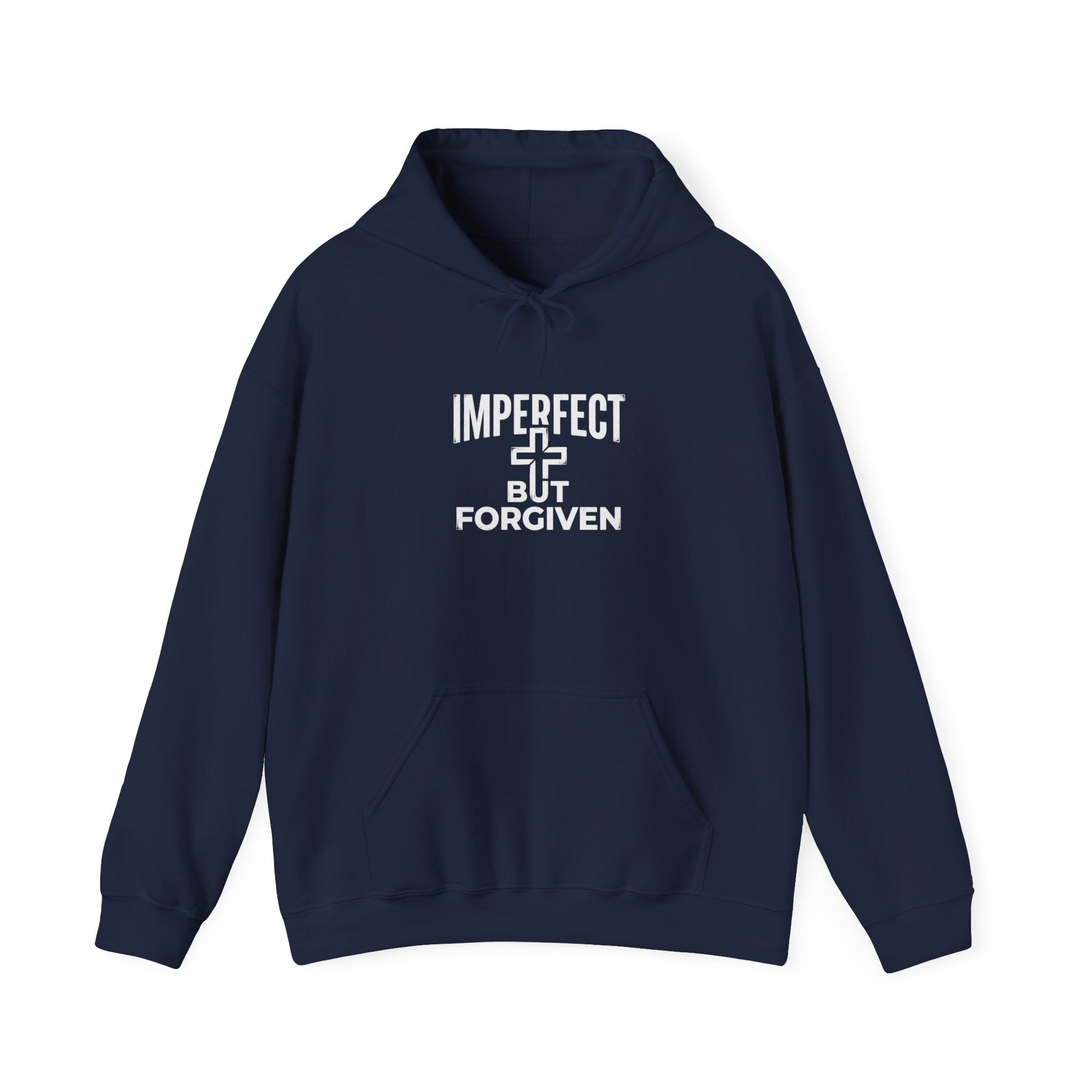 Imperfect But Forgiven Hoodie — Christian Faith Cross Pullover USA