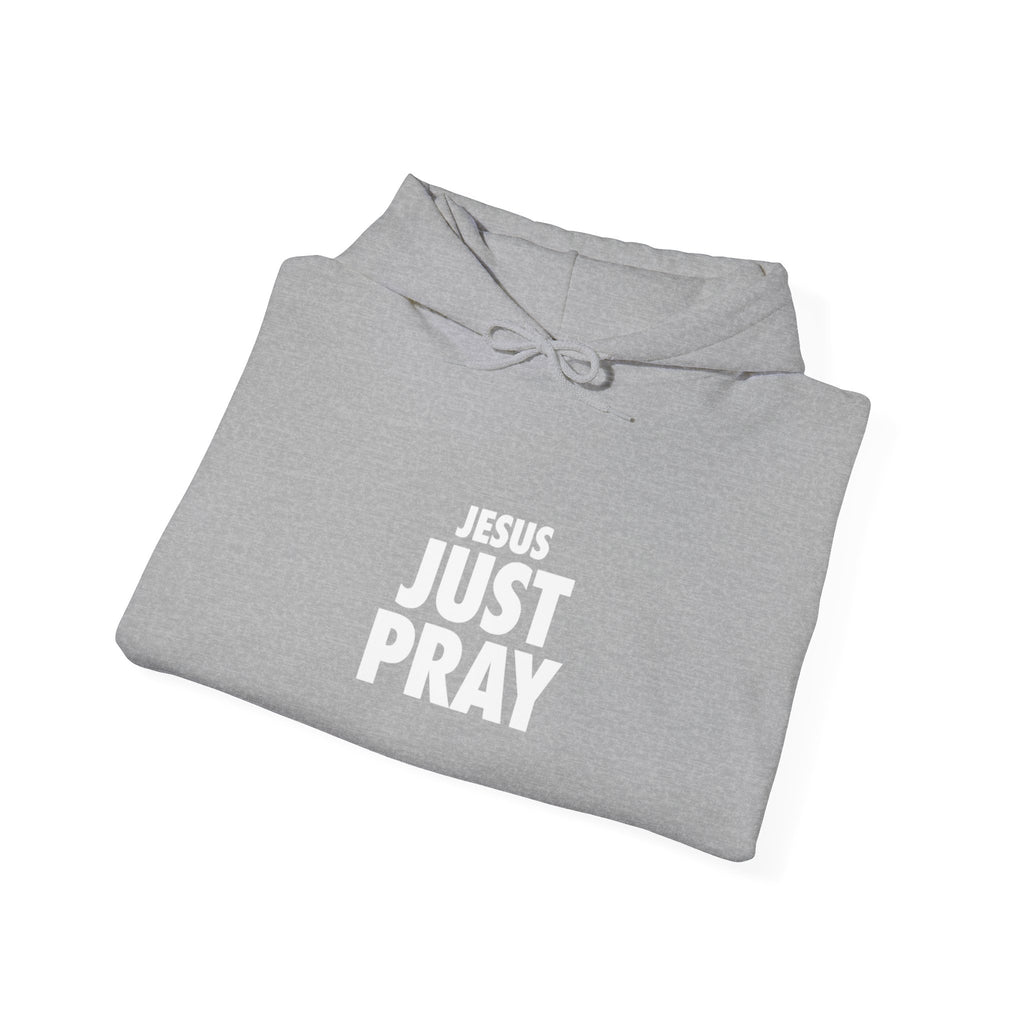 Just Pray Hoodie - Minimal Faith Graphic Hooded Sweatshirt
