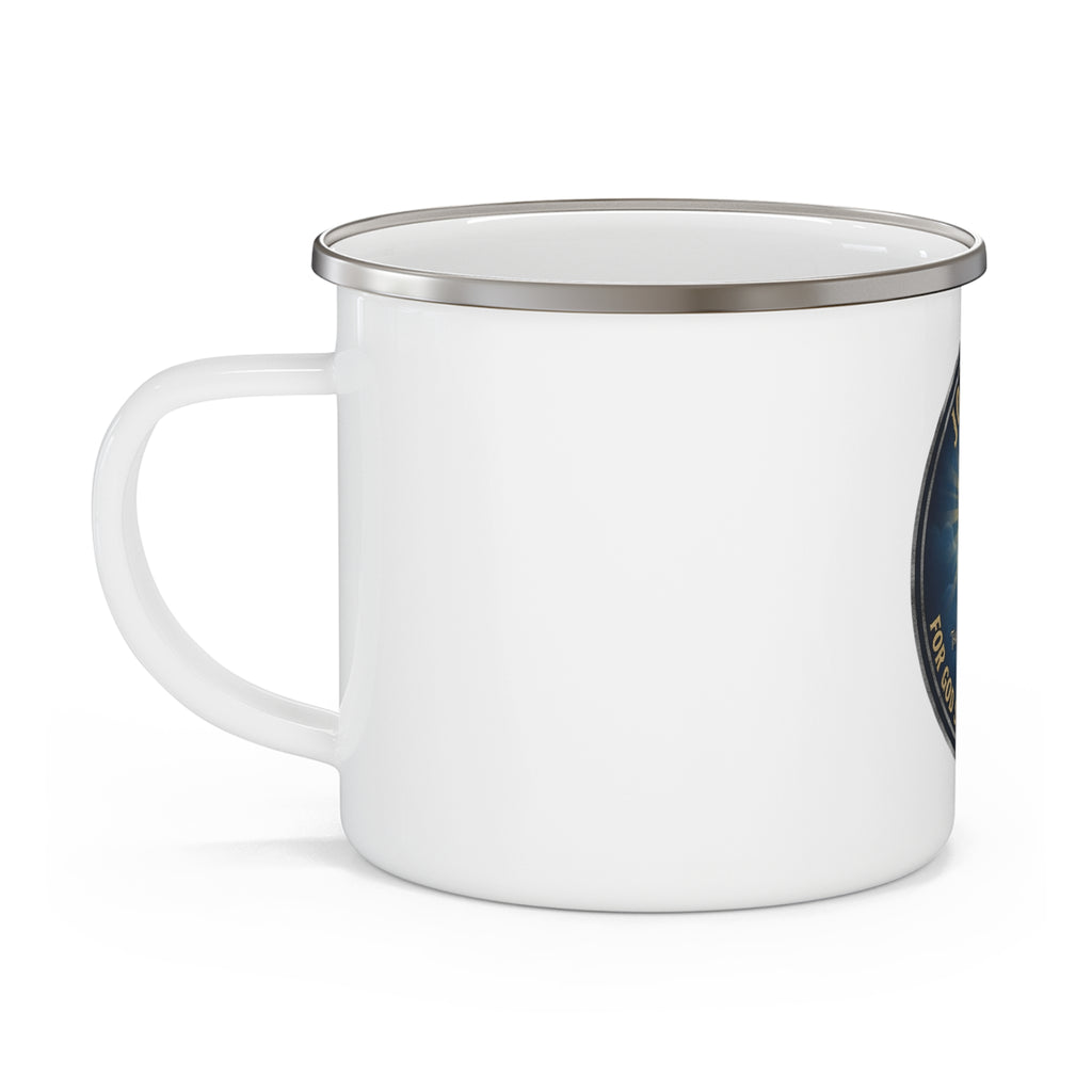 John 3:16 Cross Enamel Camping Mug | Christian Scripture, Faith Outdoor Drinkware