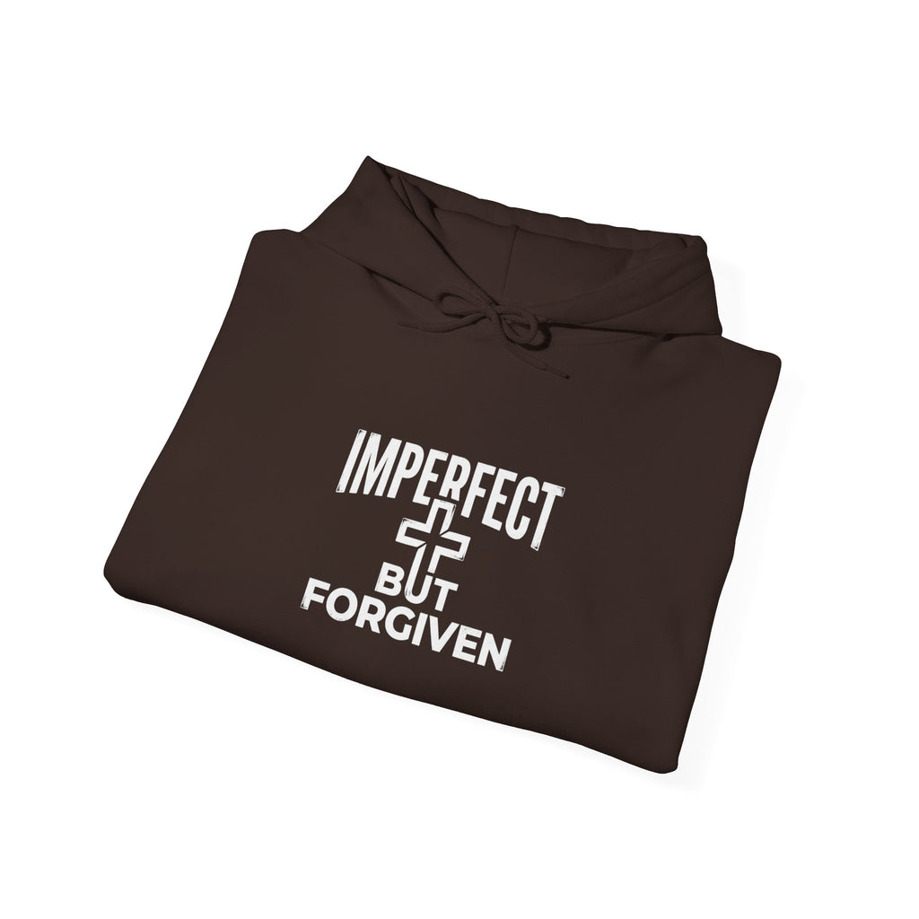 Imperfect But Forgiven Hoodie — Christian Faith Cross Pullover USA