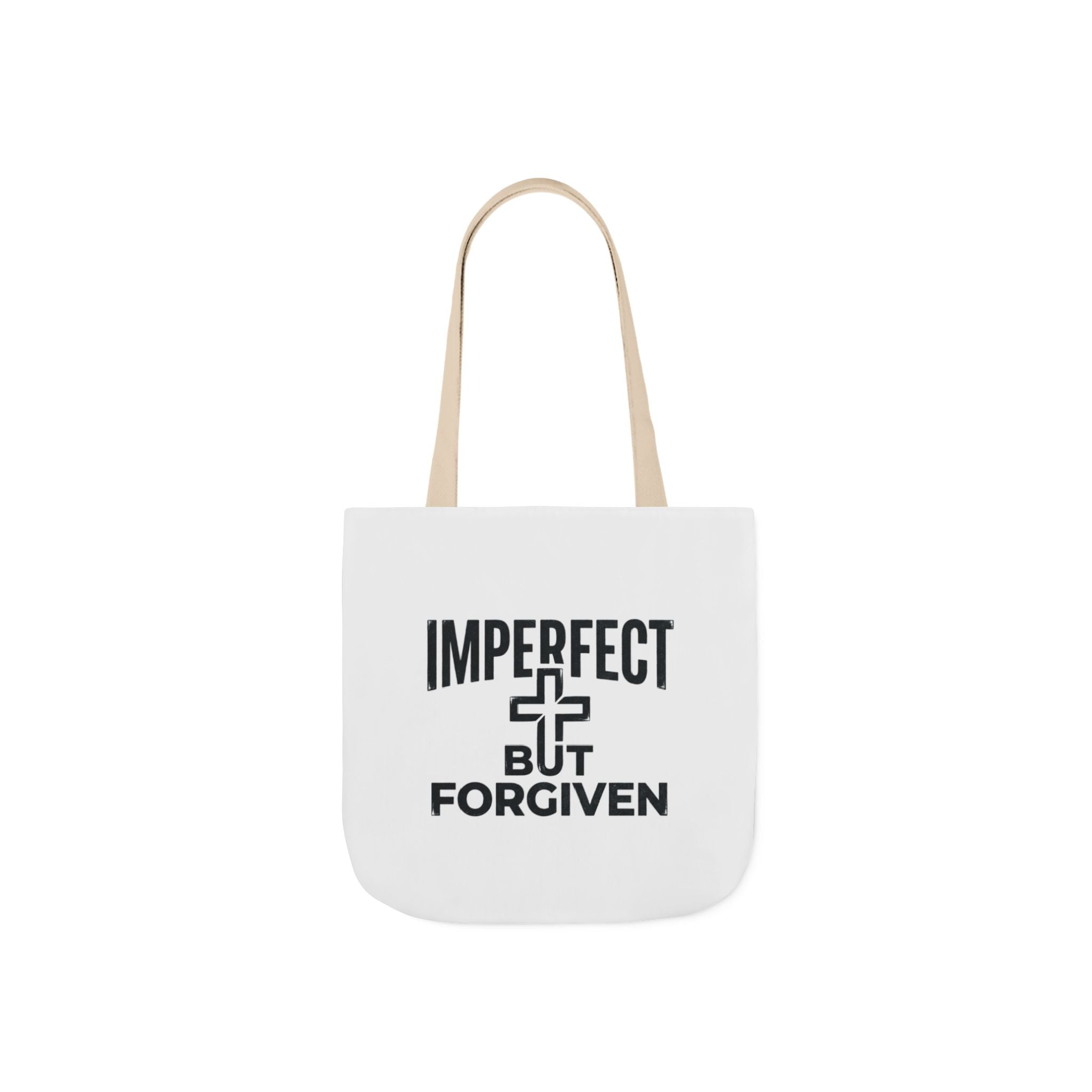 Imperfect But Forgiven Tote Bag | Canvas Christian Cross Scripture