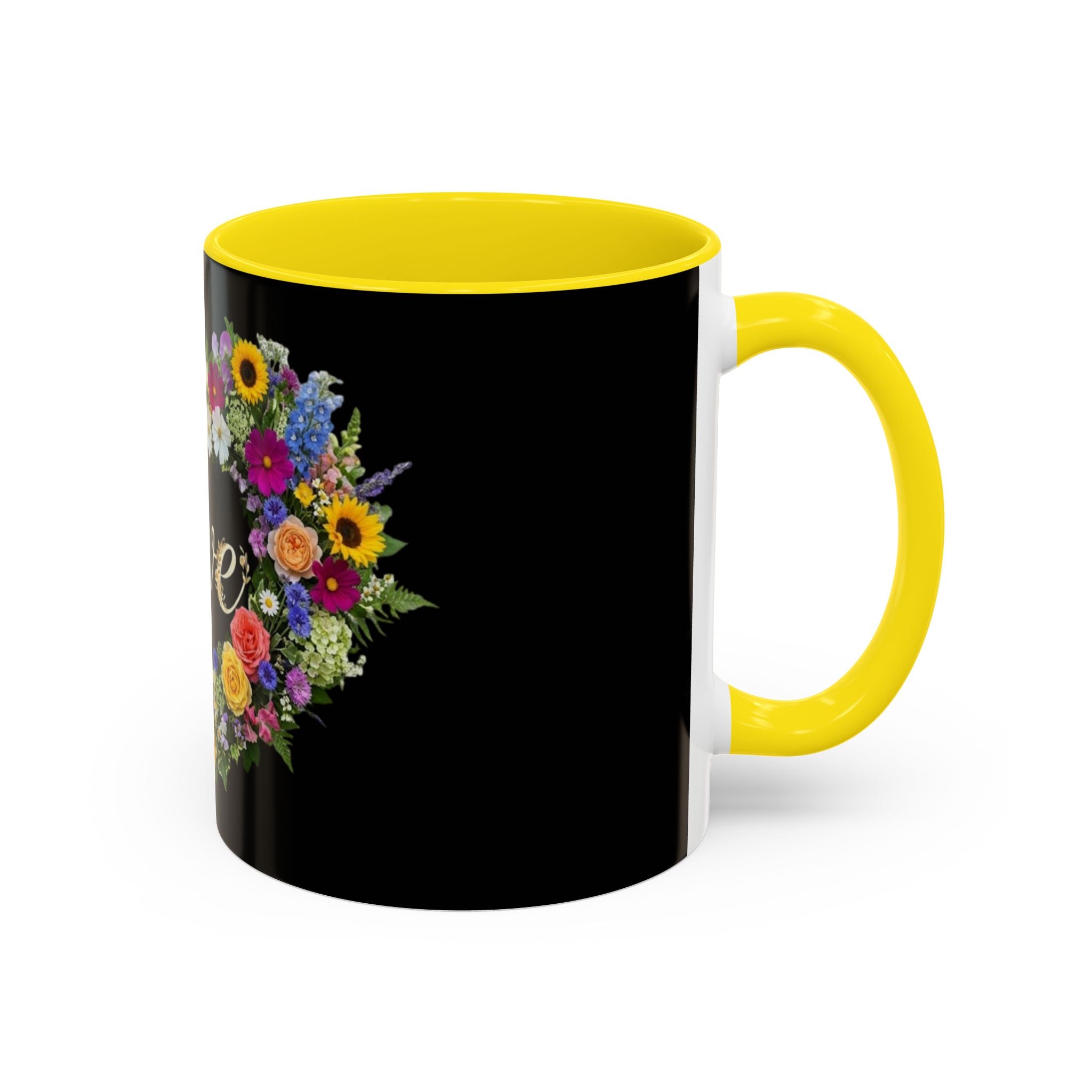 Floral Heart Love Accent Mug | Coffee Cup