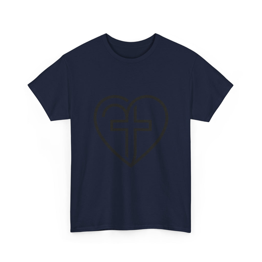 Christian Heart Tee — Cross Inside Heart Faith T‑Shirt