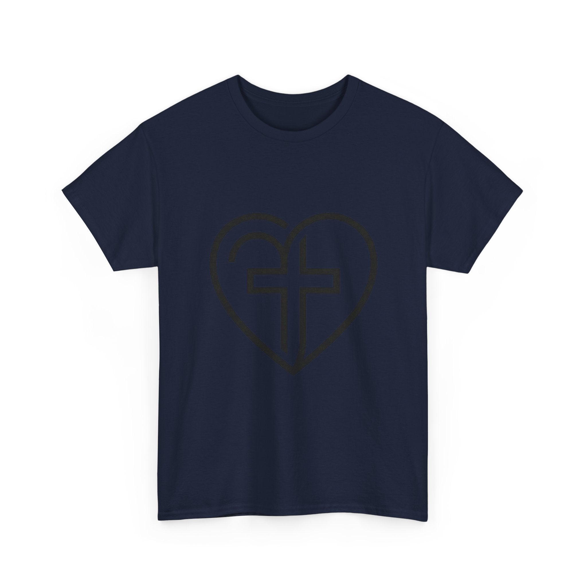 Christian Heart Tee — Cross Inside Heart Faith T‑Shirt