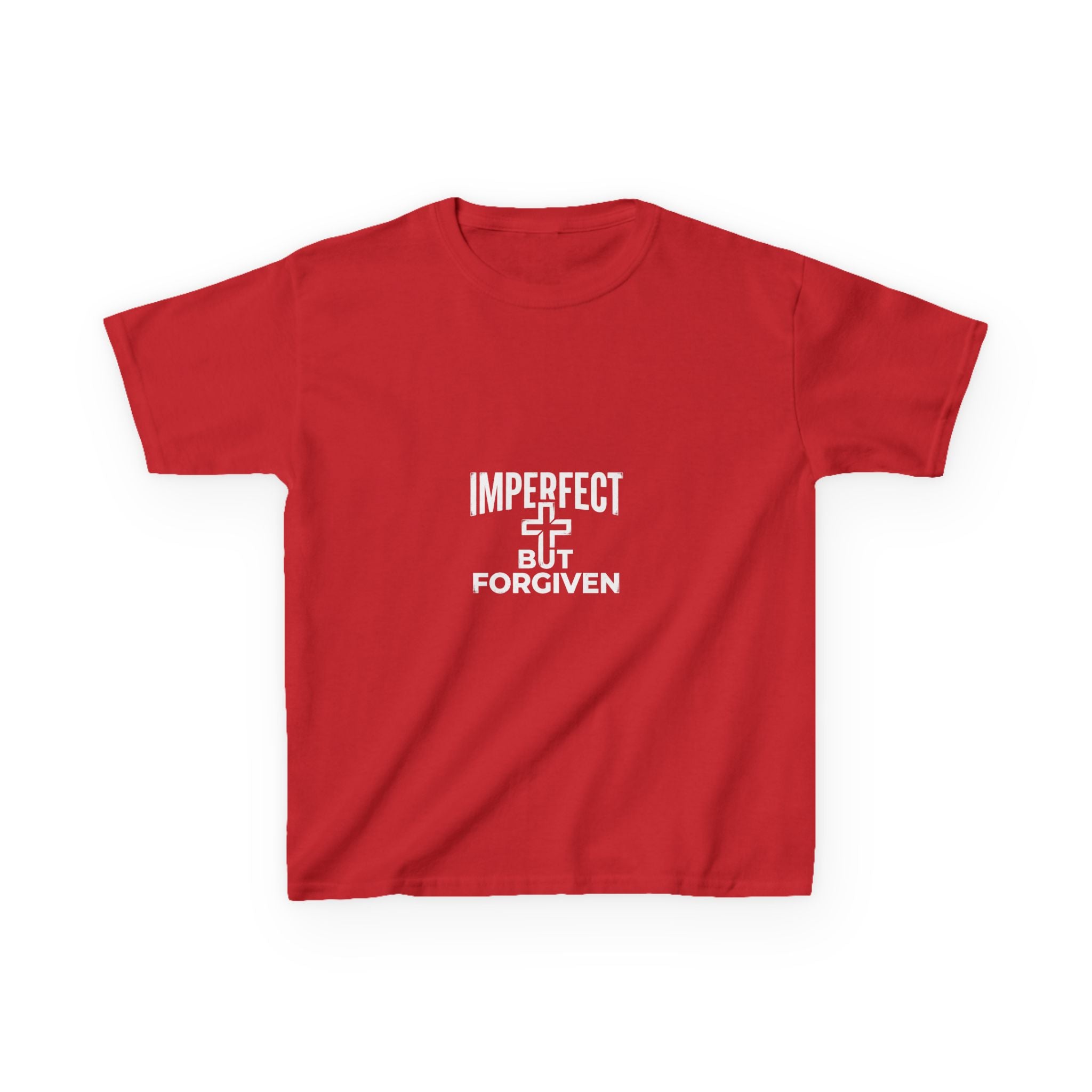 Imperfect But Forgiven Kids Tee | Christian Cross Typography