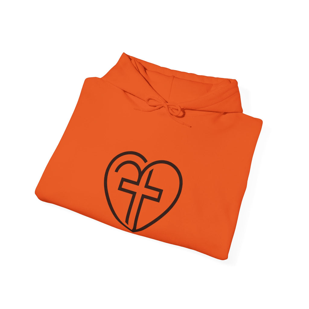 Christian Heart Cross Hoodie — Faith-Inspired Pullover for Women & Men