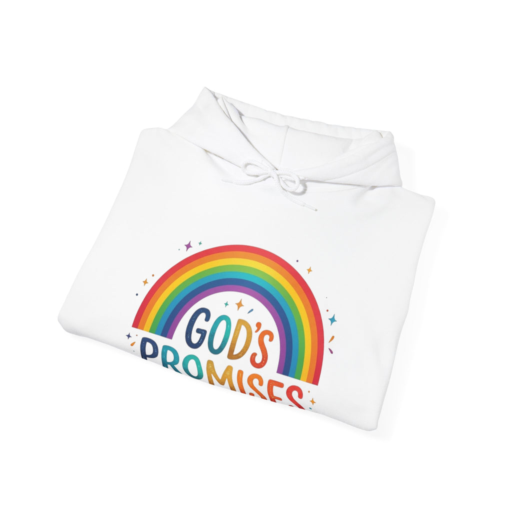 Religious Hoodie — "God's Promises" Rainbow Faith Pullover
