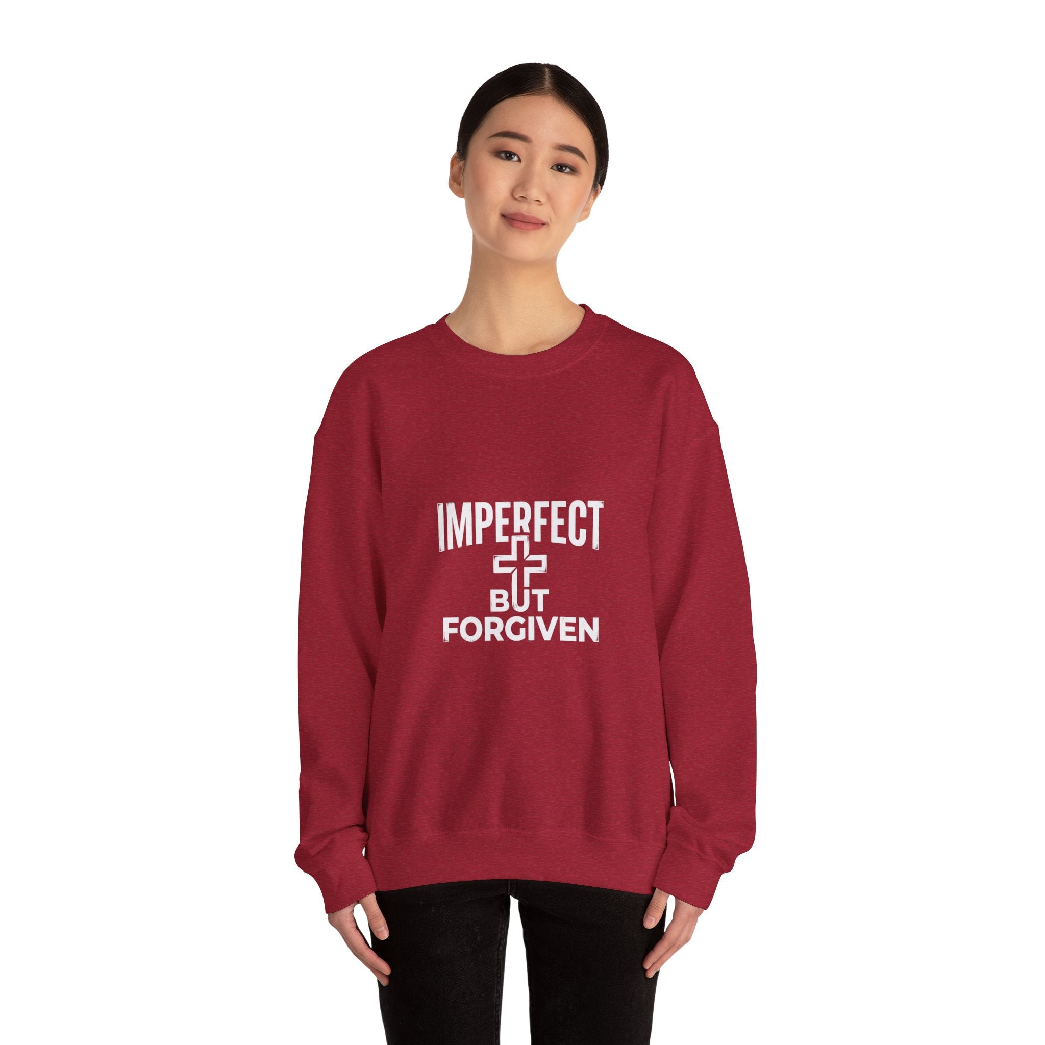 Imperfect But Forgiven sweatshirt | Christian faith cross crewneck