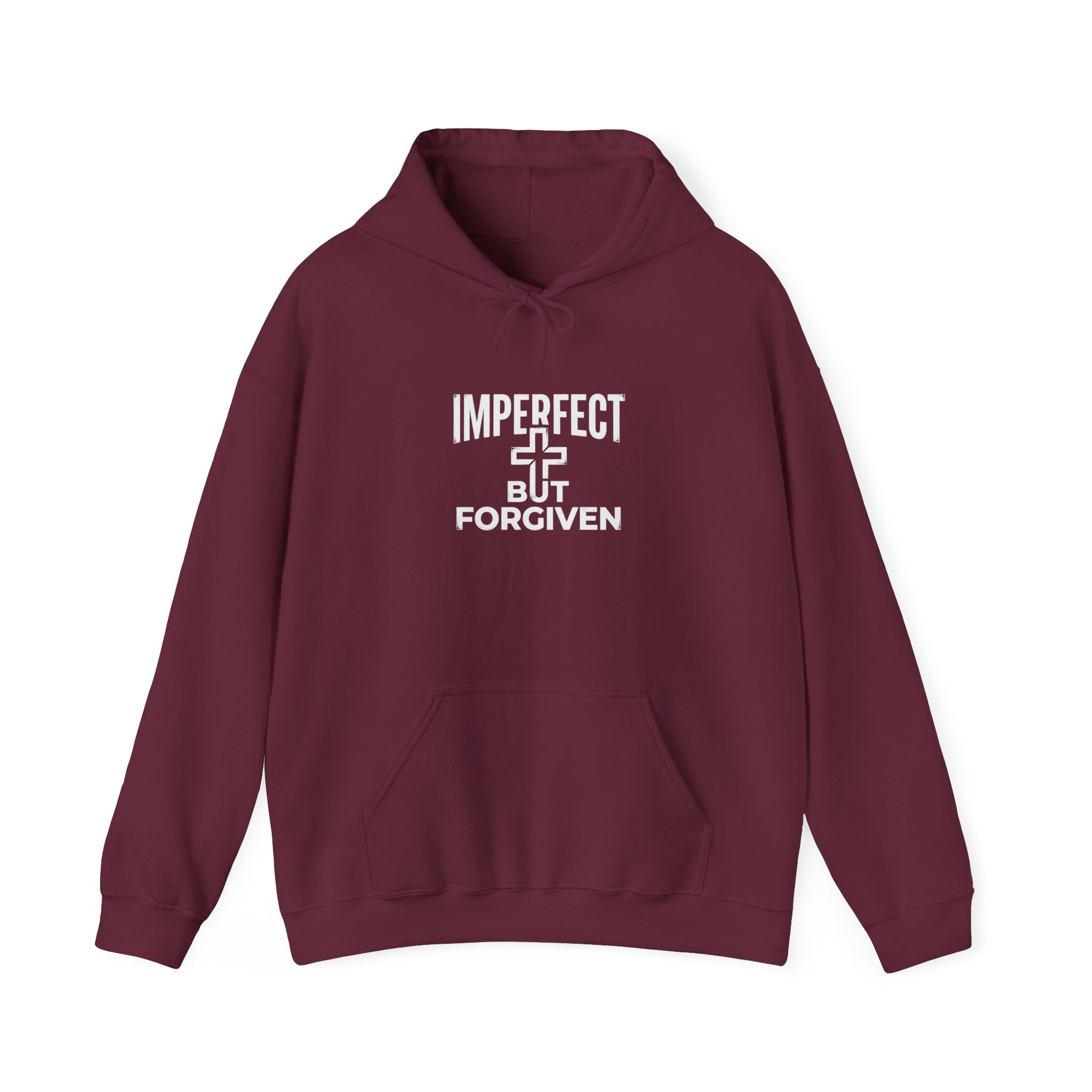 Imperfect But Forgiven Hoodie — Christian Faith Cross Pullover USA
