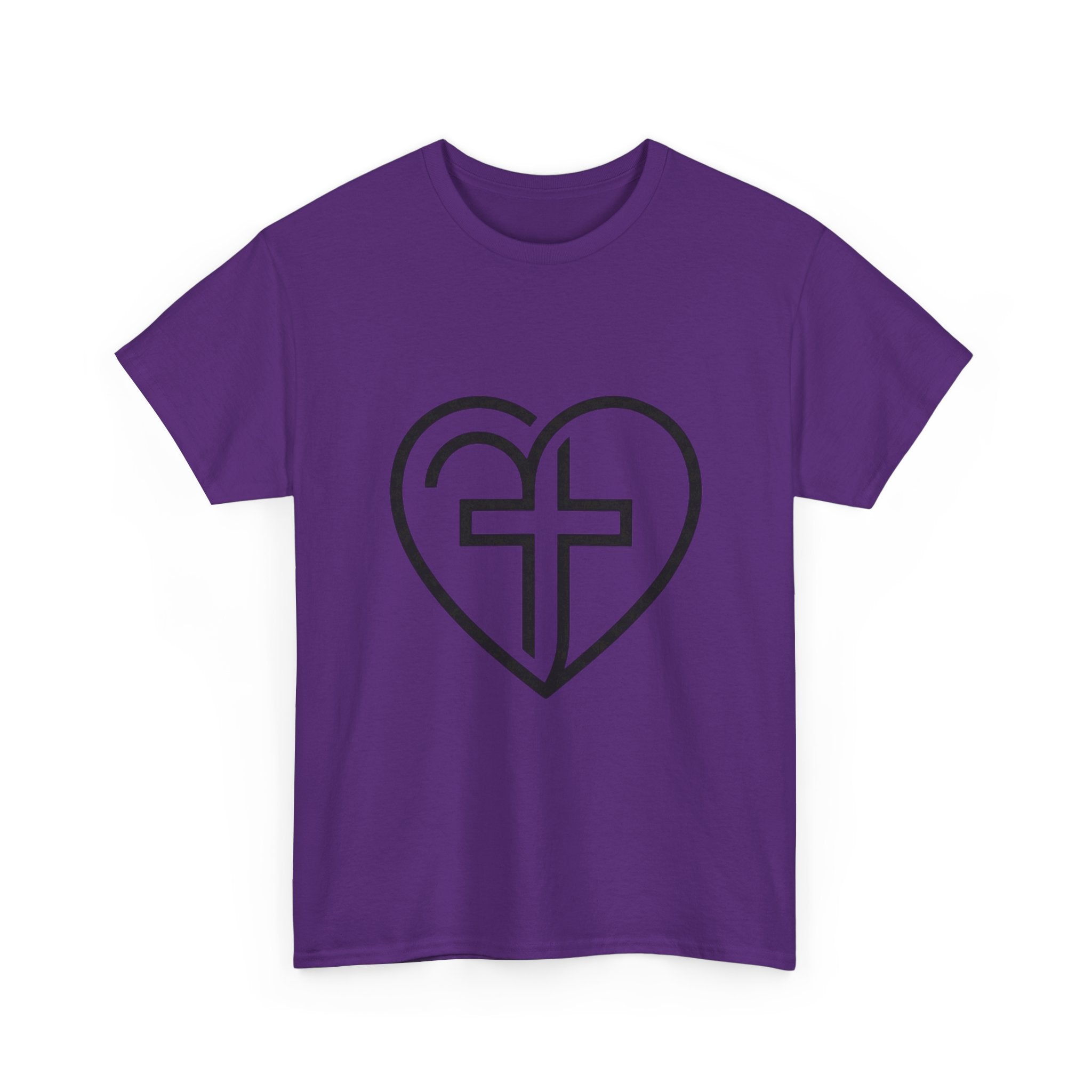 Christian Heart Tee — Cross Inside Heart Faith T‑Shirt