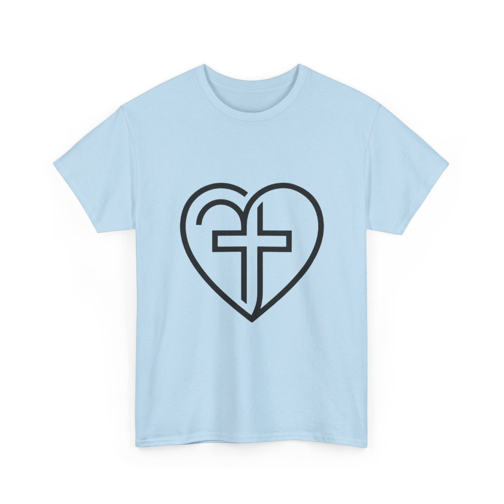 Christian Heart Tee — Cross Inside Heart Faith T‑Shirt