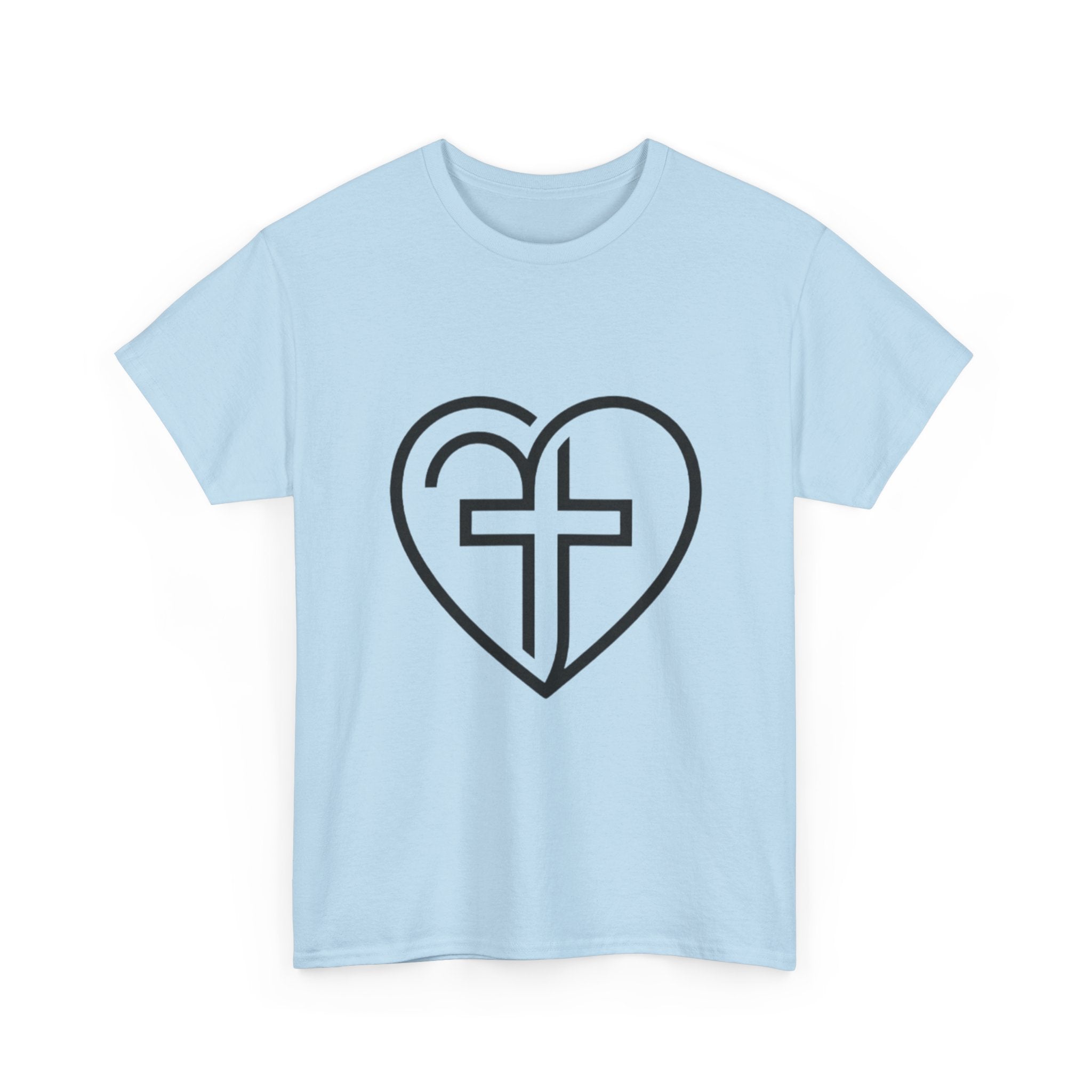 Christian Heart Tee — Cross Inside Heart Faith T‑Shirt