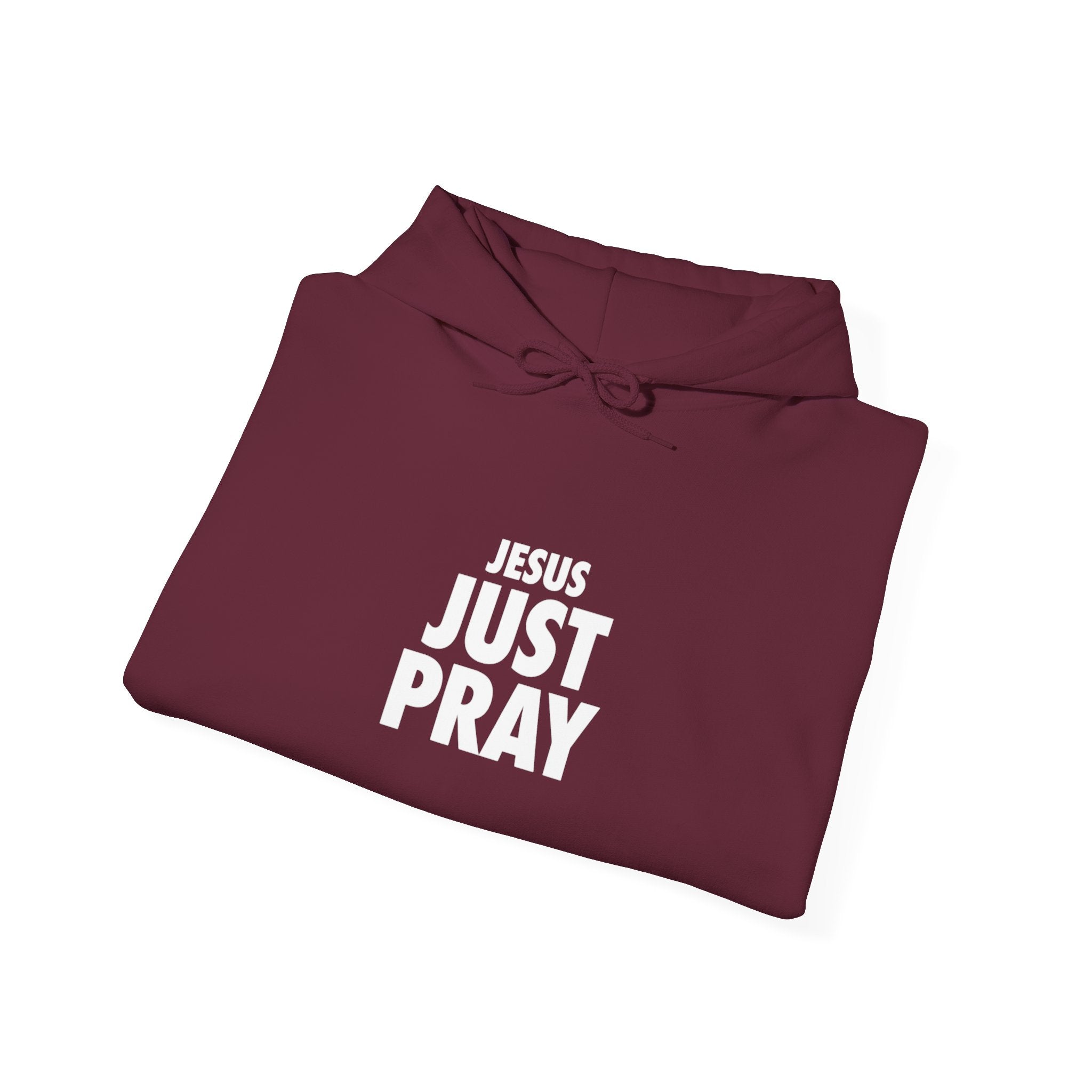 Just Pray Hoodie - Minimal Faith Graphic Hooded Sweatshirt
