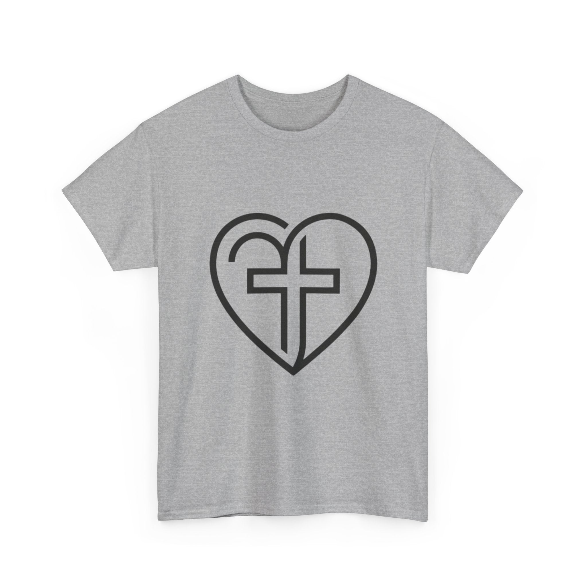 Christian Heart Tee — Cross Inside Heart Faith T‑Shirt