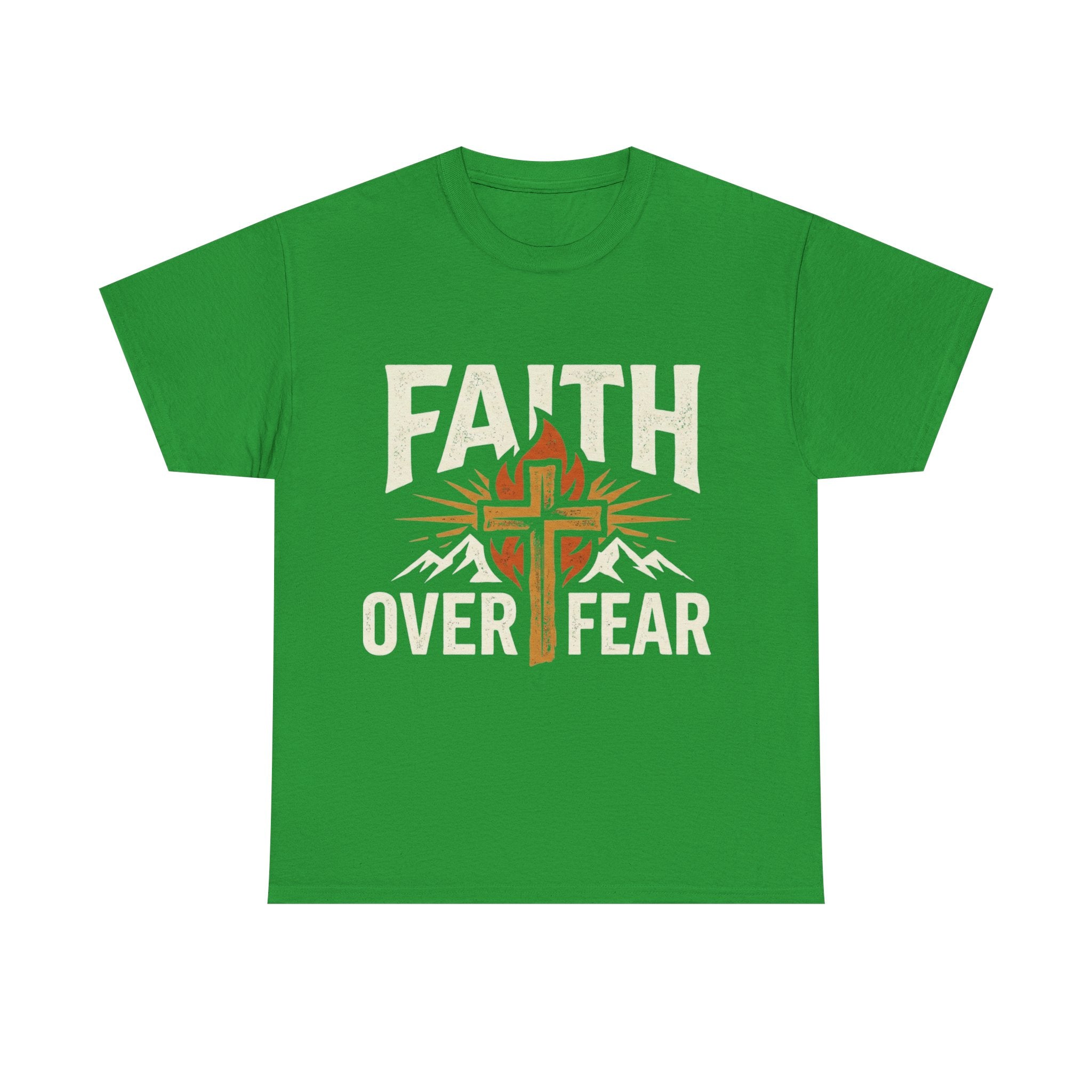 Faith Over Fear T-Shirt — Christian Cross Mountain Inspirational Tee