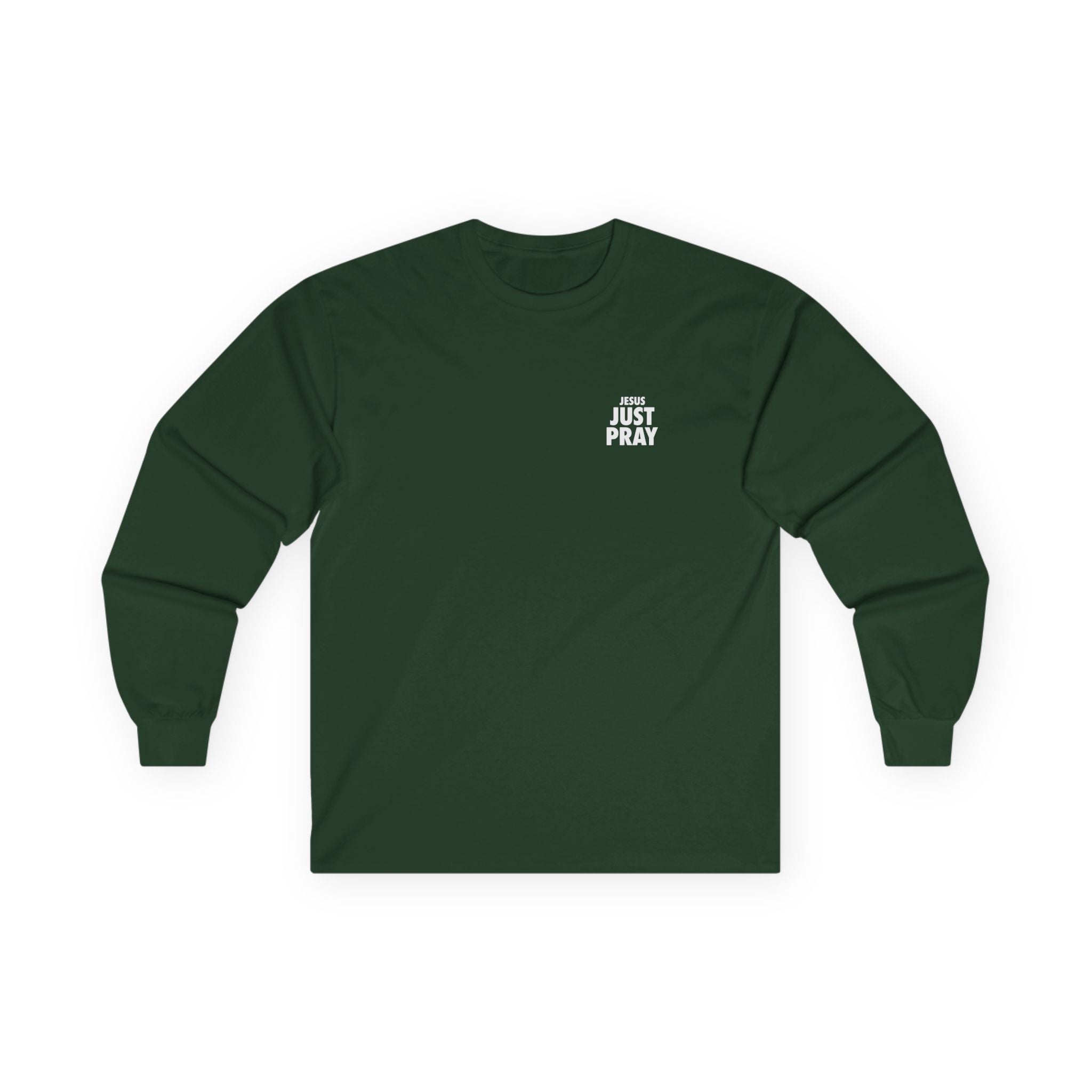 Just Pray Long Sleeve Tee — Minimal Faith Graphic Shirt