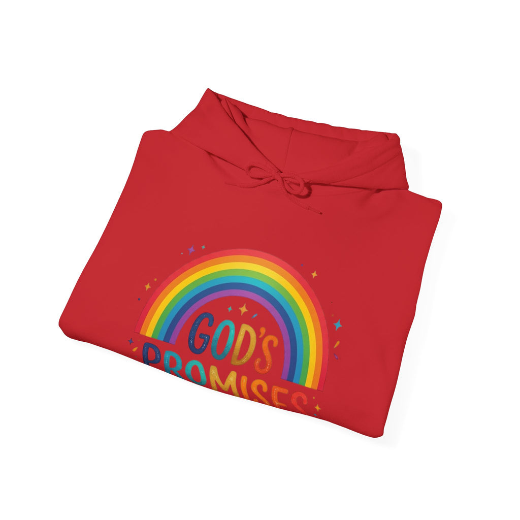 Religious Hoodie — "God's Promises" Rainbow Faith Pullover