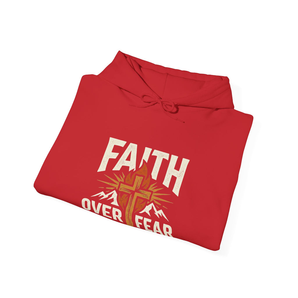 Faith Over Fear Hoodie — Christian Cross Inspirational Pullover