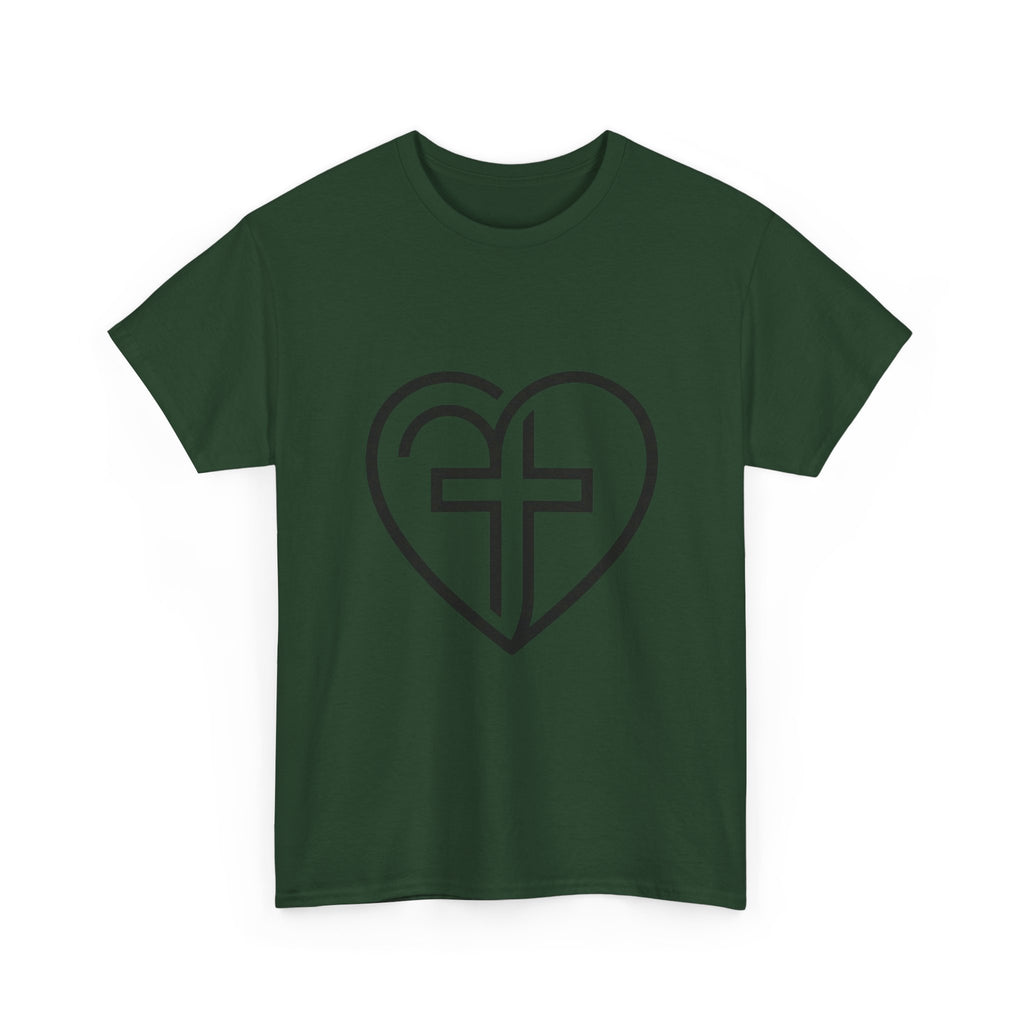 Christian Heart Tee — Cross Inside Heart Faith T‑Shirt