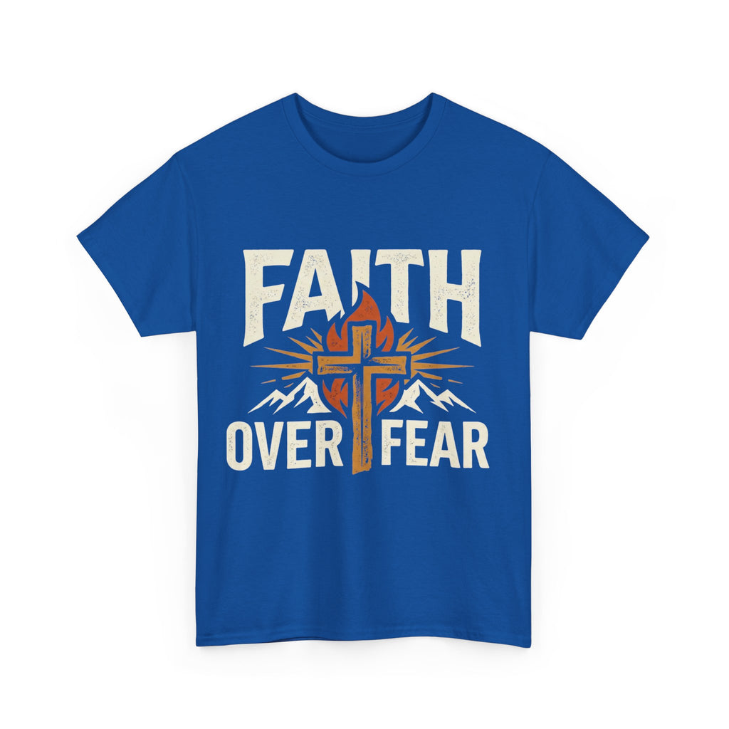 Faith Over Fear T-Shirt — Christian Cross Mountain Inspirational Tee