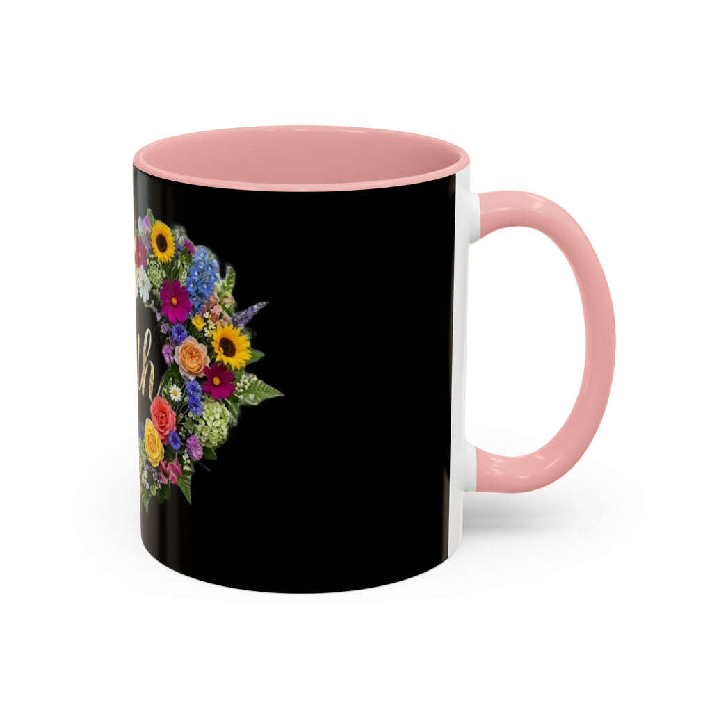 Floral Heart 'Faith' Mug | Accent Coffee Mug 11oz or 15oz