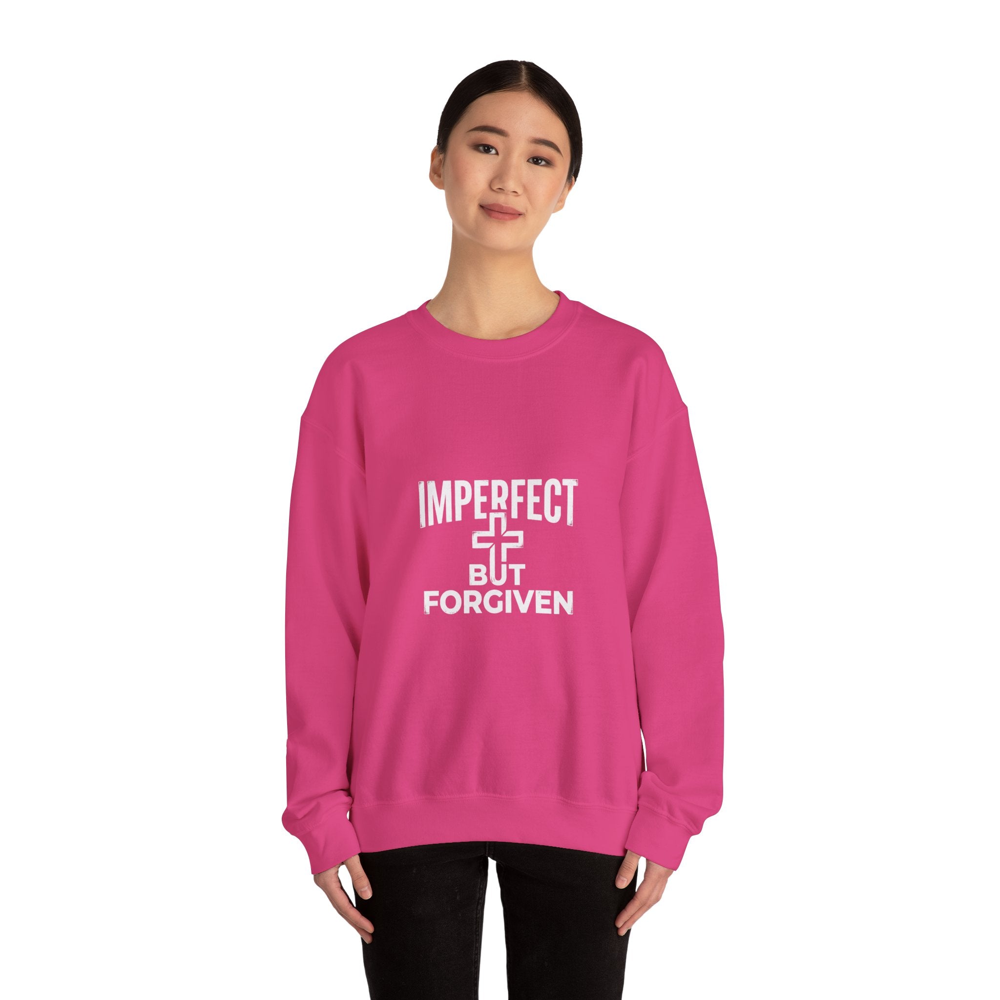 Imperfect But Forgiven sweatshirt | Christian faith cross crewneck