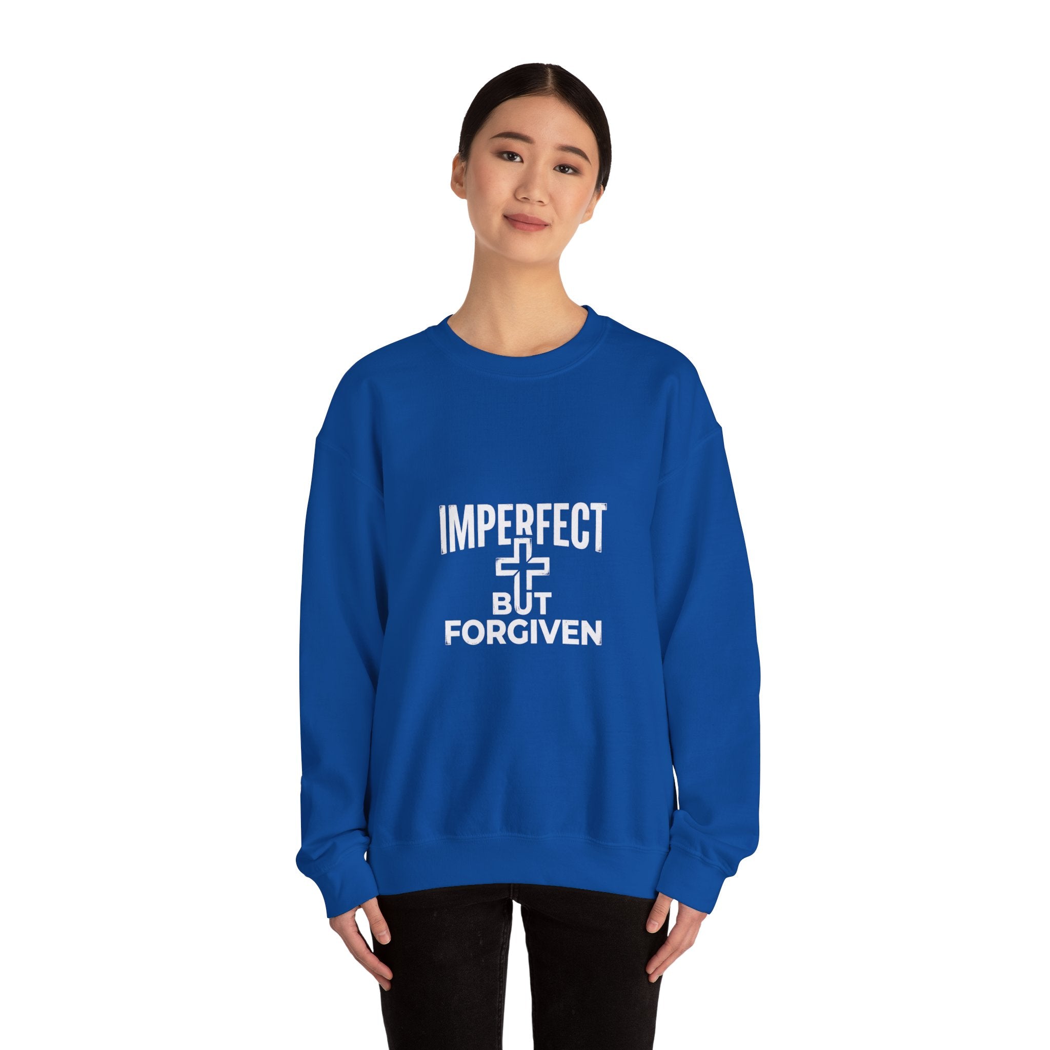 Imperfect But Forgiven sweatshirt | Christian faith cross crewneck