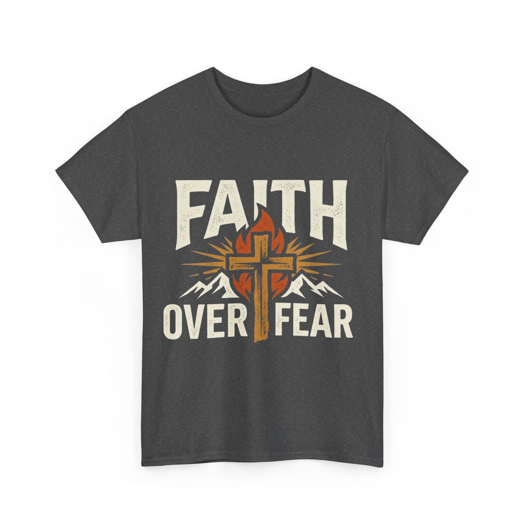 Faith Over Fear T-Shirt — Christian Cross Mountain Inspirational Tee